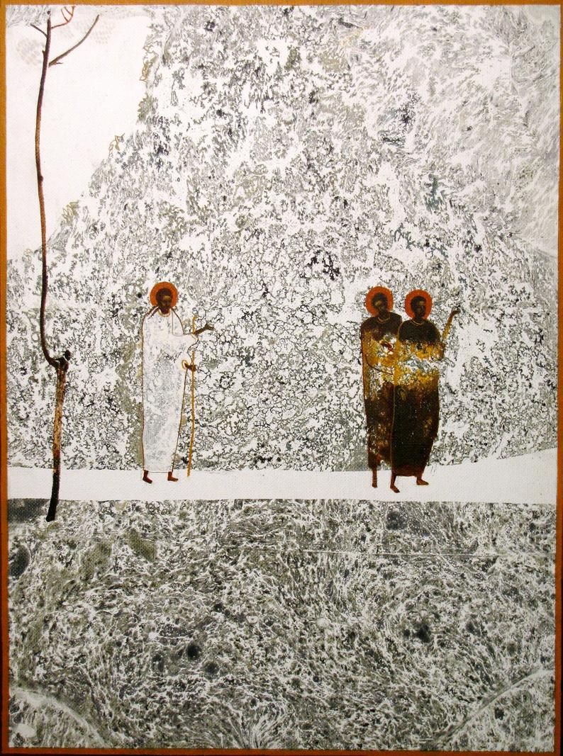 Road to Emmaus, Original Giclee Print on Natural Canvas of Icon by Ivanka Demchuk – Etsy