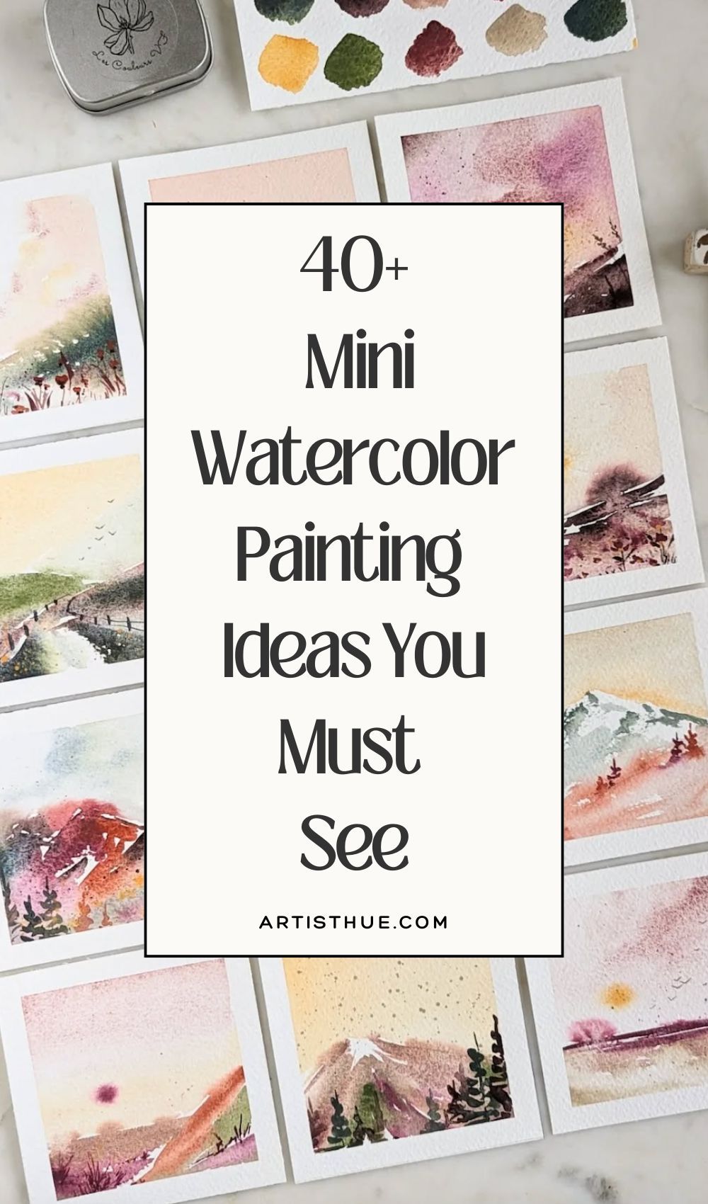 45+ Mini Landsape Watercolor Painting Ideas for Beginner Artists
