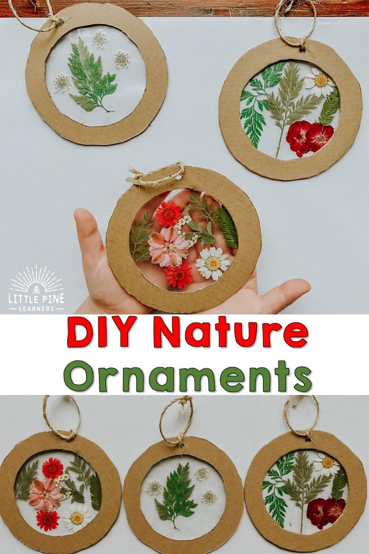 Homemade Cardboard and Nature Ornaments