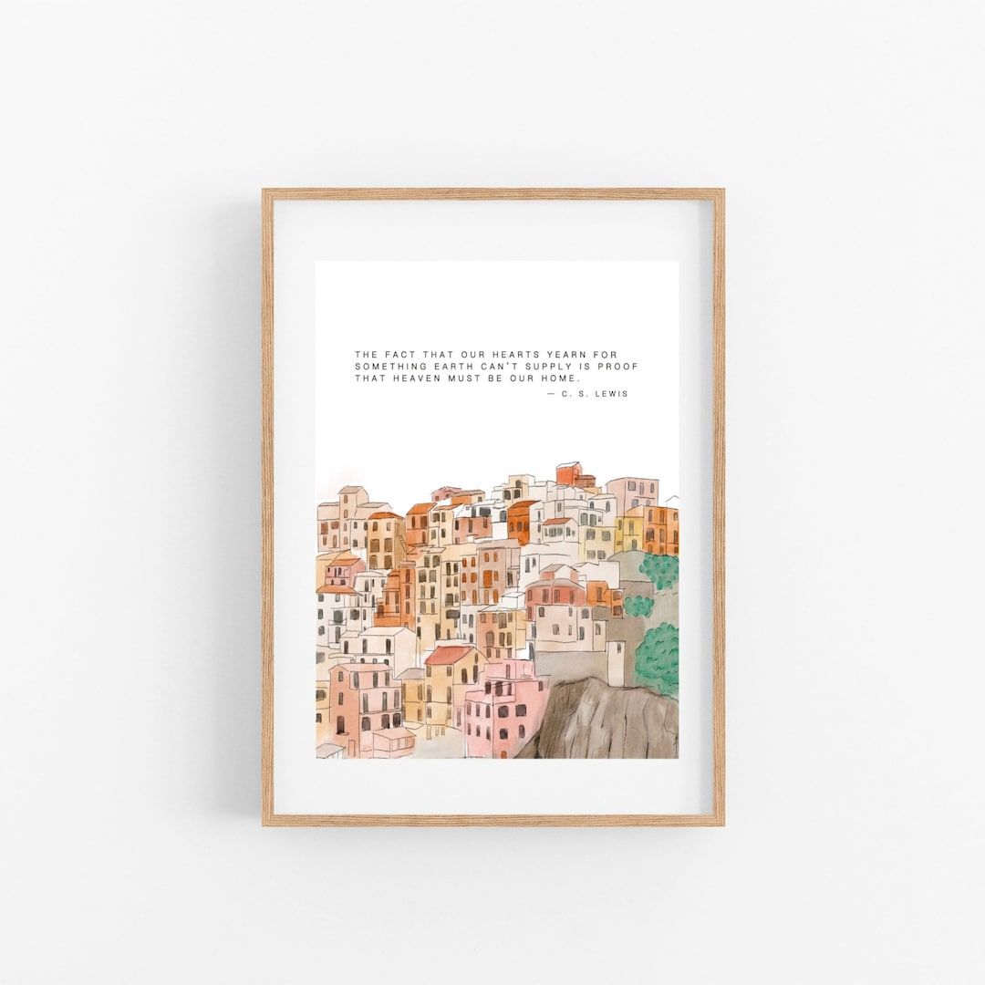 C.S. Lewis Quote Print: Manarola Cinque Terre Watercolor Art – Etsy
