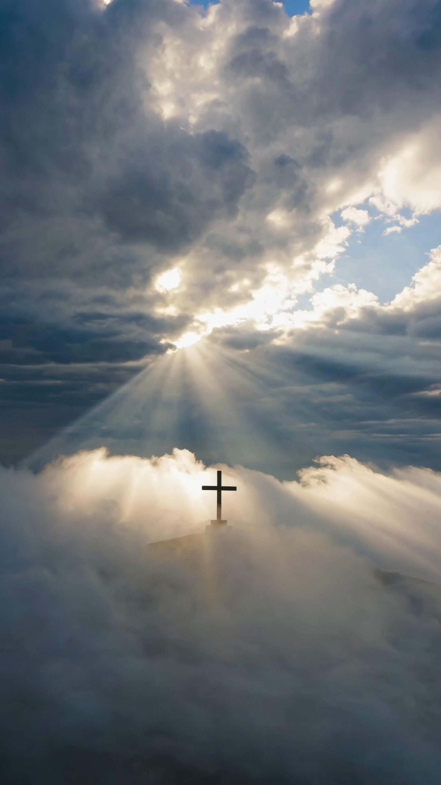 Sun light shines the hill top, 4k video