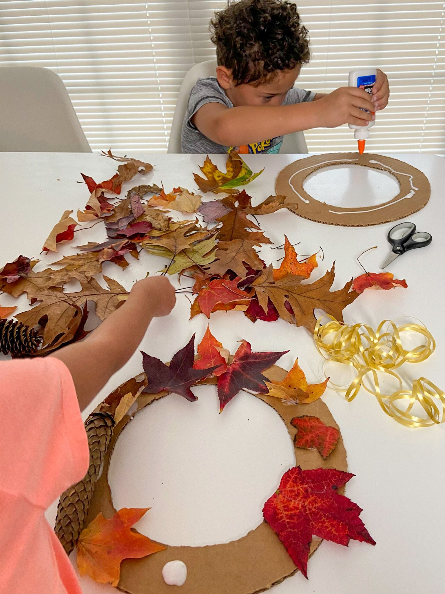 Fall Leaves Wreath Kids Craft