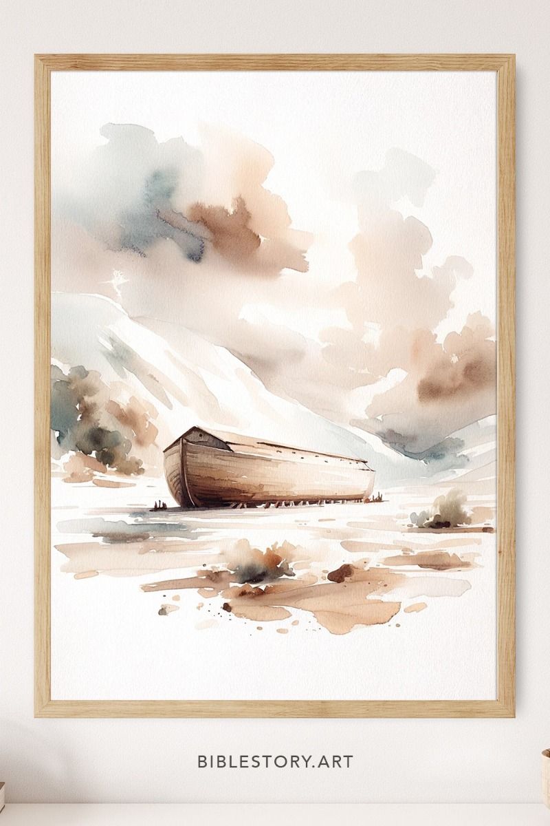 Noah’s Ark Watercolor Wall Art Christian Poster🙌⛴