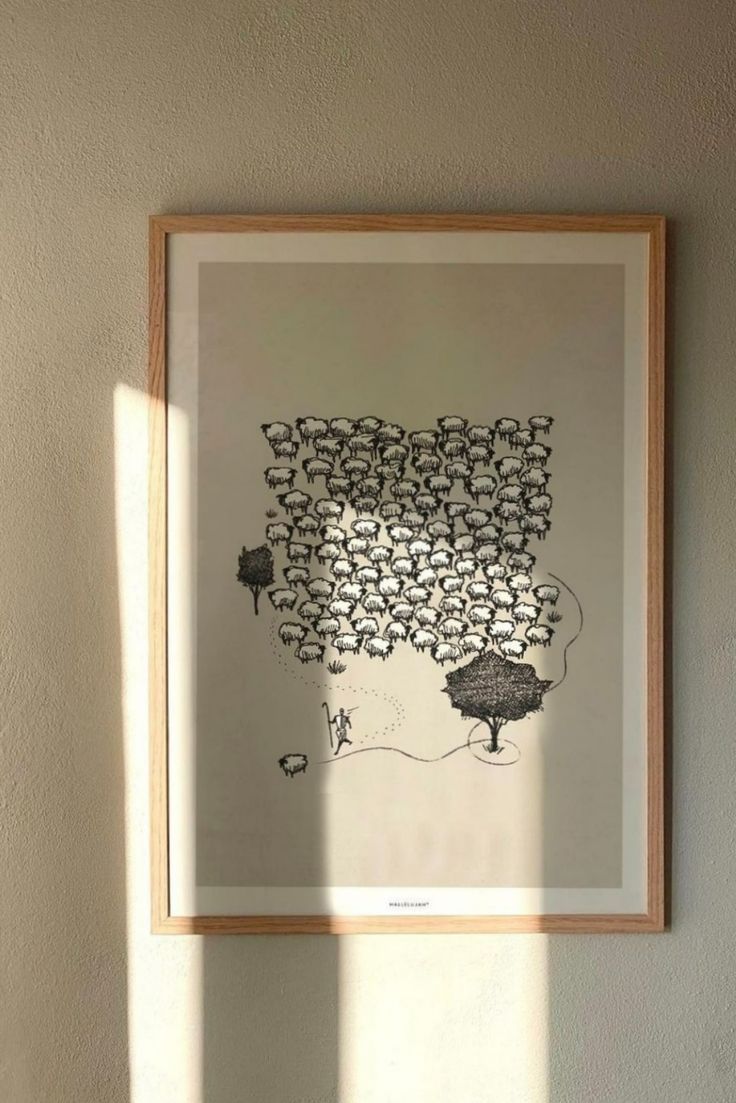 Minimalist Christian Art, Lost Sheep, Good Shepard, Jesus Leaves the 99, Jesus Art, Jesus Poster