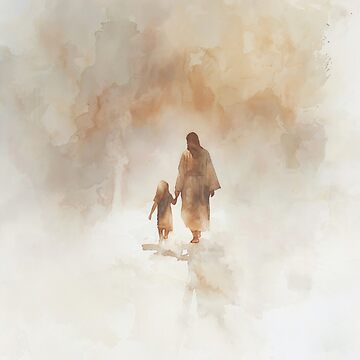 Poster for Sale mit “Christliche Aquarell-Wandkunst | Jesus und das kleine Mädchen” von FaithArtCrea