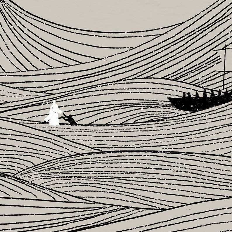 Walk on Water DIGITAL DOWNLOAD, Jesus and Peter Bible Art, Modern Bible Verse Wall Art, Jesus Print, Bible Sketch, Boho Scripture Home Decor – Etsy