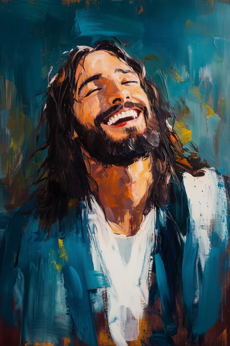 Smiling Jesus artwork | Beautiful oil painting aesthetic