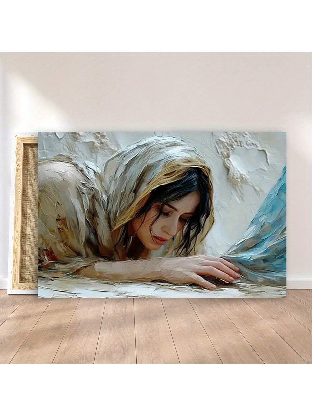 1 Pc Wooden Framed Jesus Canvas Painting(1)Thickness 2.25cm/0.9inch, High Quality Wall Art Prints Poster, Direct Hanging Wall Picture, Decor For Home Gifts,Christmas Gift, Living Room, Bathroom, Bedroom, Kitchen