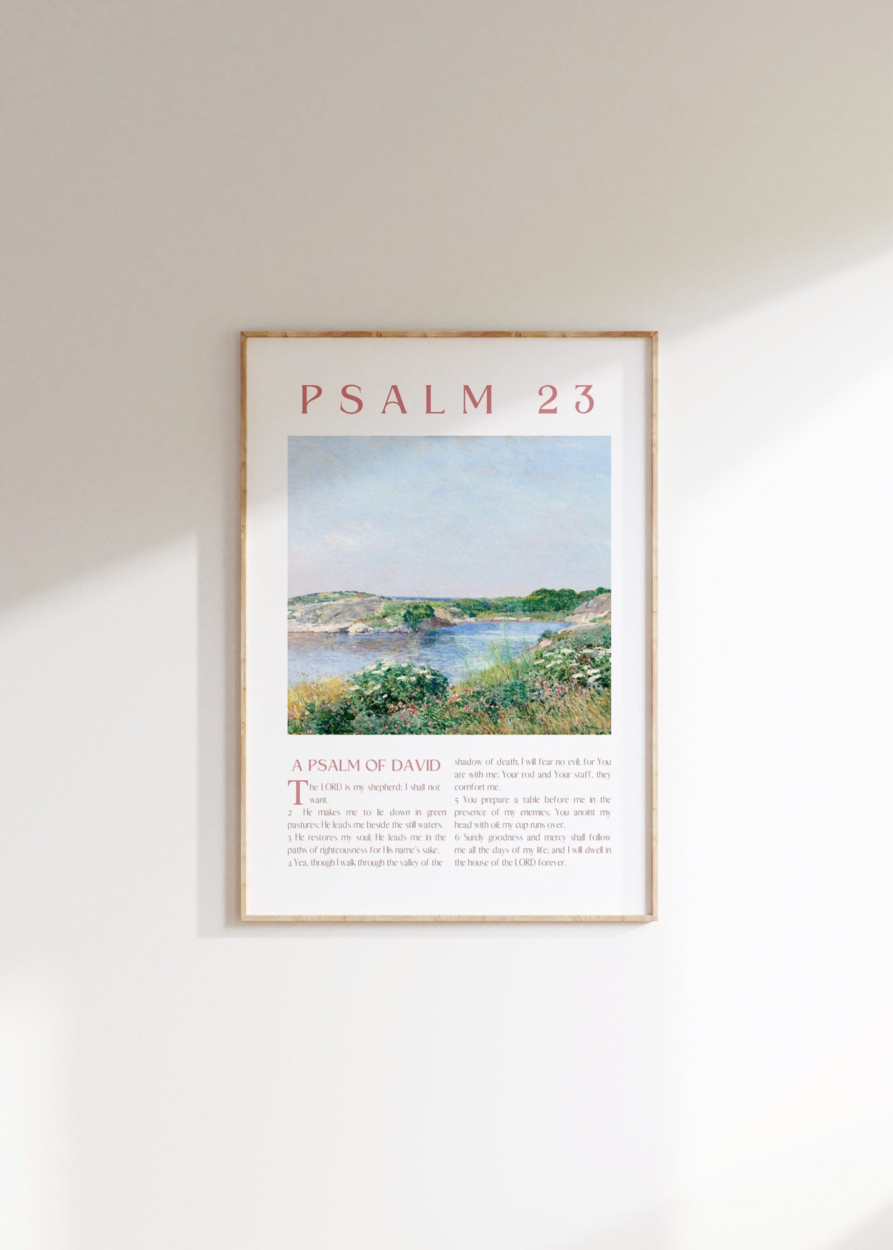 Psalm 23 Scripture Wall Art, The Lord Is My Shepherd Christian Wall Art, Vintage Bible Verse Print, Christian Home Decor, Digital Download