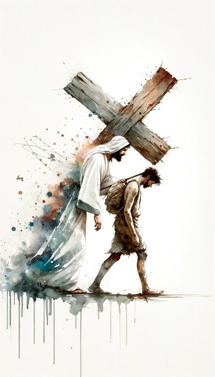 Jesus Carries Cross Wall Art Poster Print You Will Be with Me in Paradise