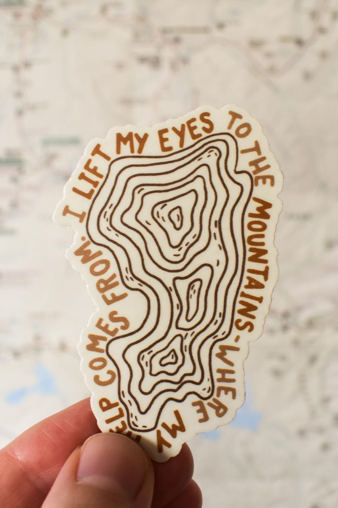 Inspirational Psalm 121:1-2 Waterproof Sticker