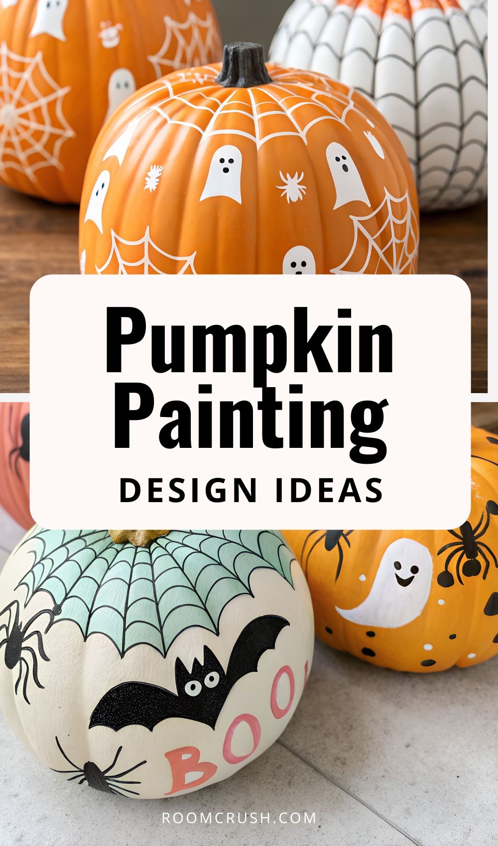 20 fun pumpkin painting designs easy DIY Halloween decorations