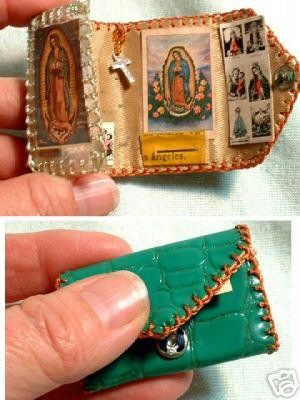 GREAT Vintage Mexican Folk Art Catholic Pocket Shrine | #17397205