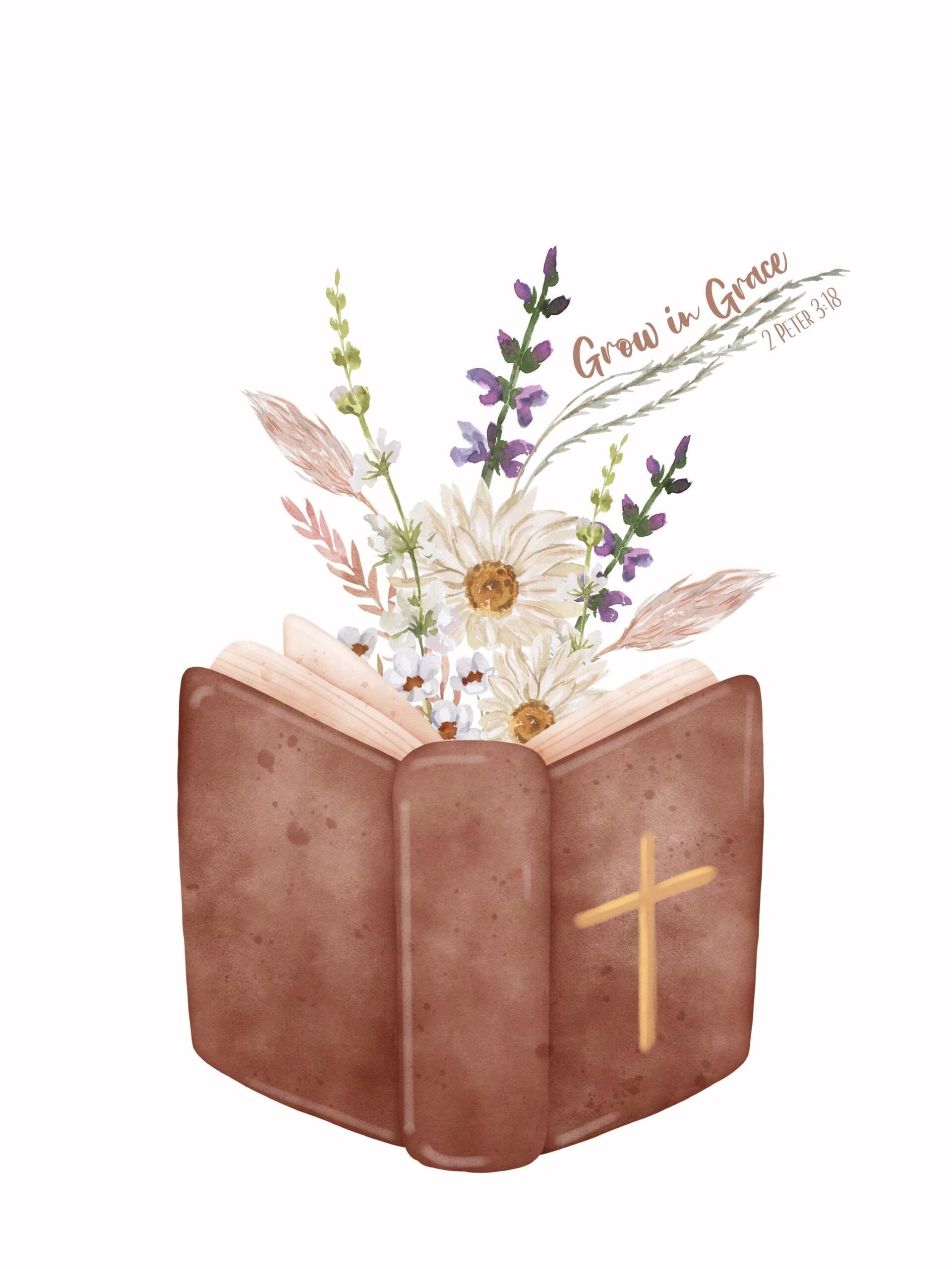 Wachsen in Gnade, PNG, Sofort Download, Kreuz, Bibel