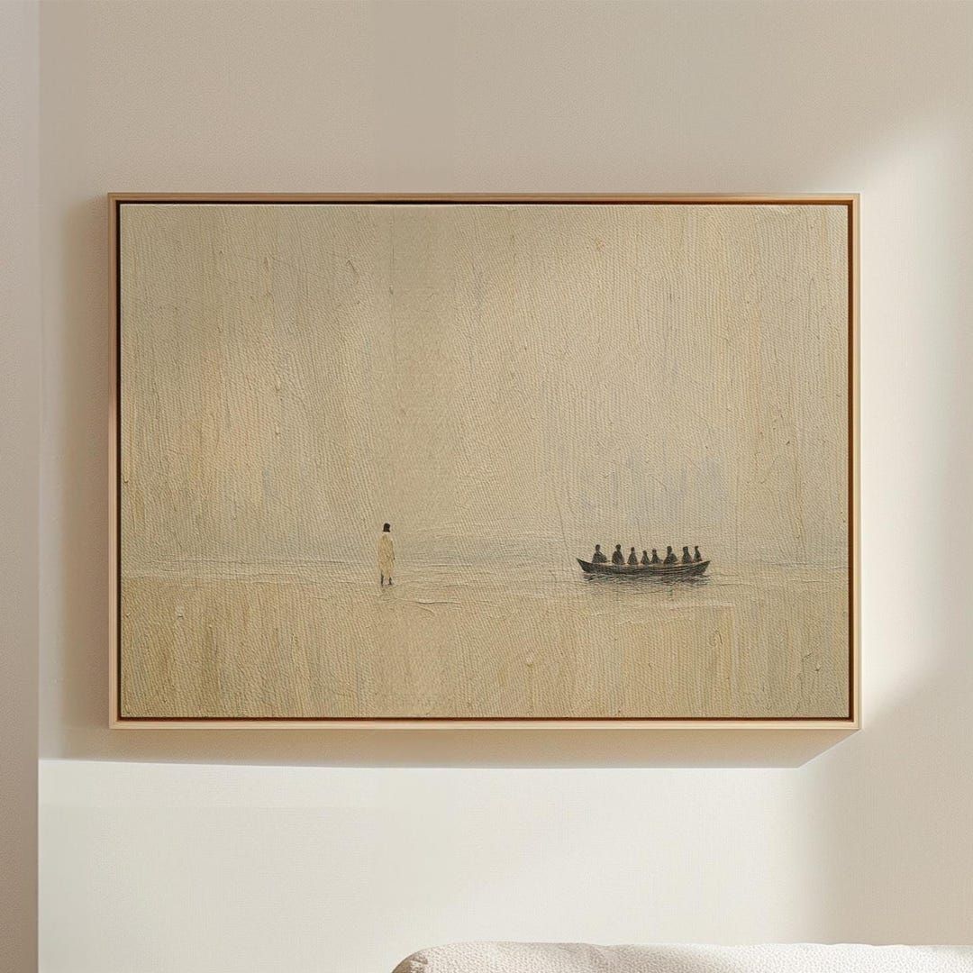 John 6:16 – Christian Faith Art Print, Christian Room Art, Modern Christian Art, Framed Canvas Art, Jesus Room Art – Etsy