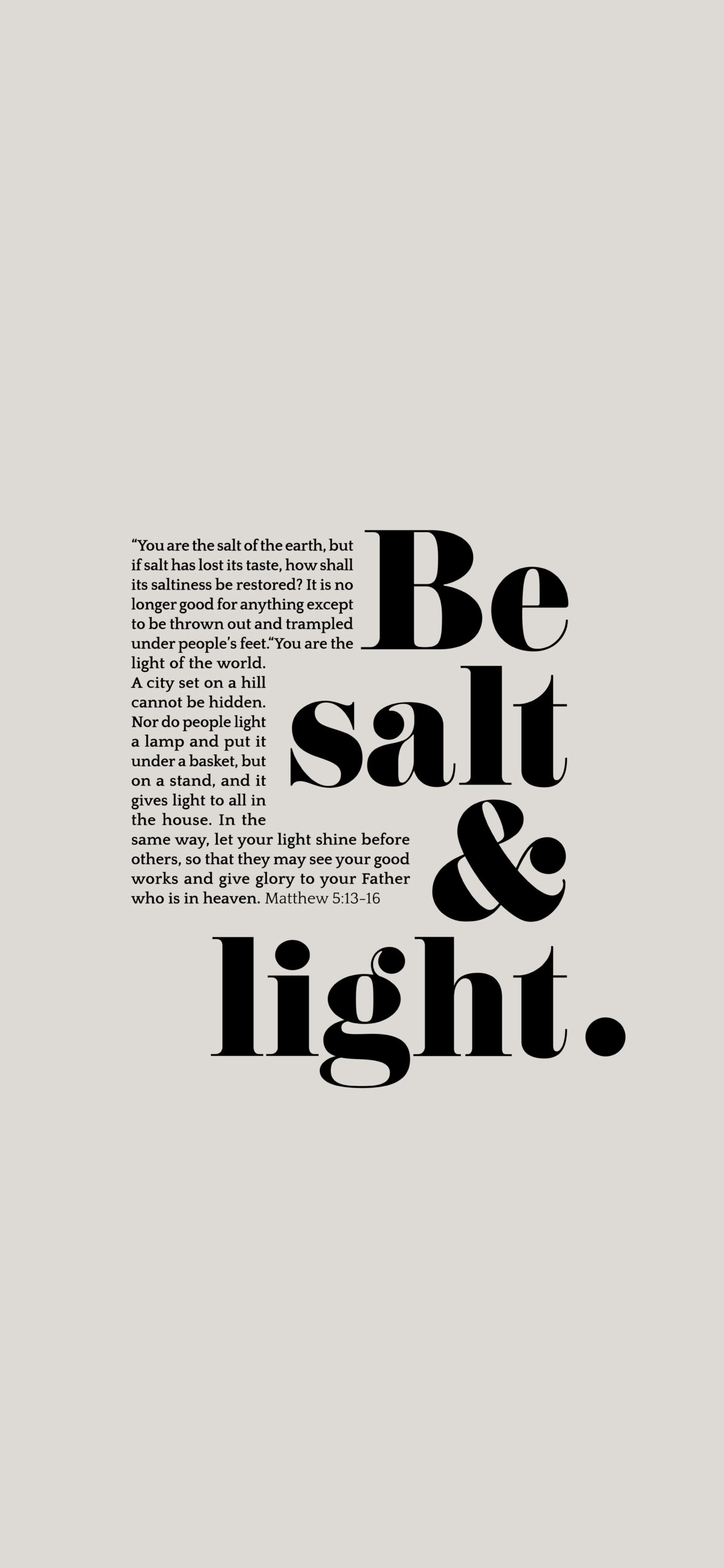 Be Salt & Light Matthew 5 Wallpaper