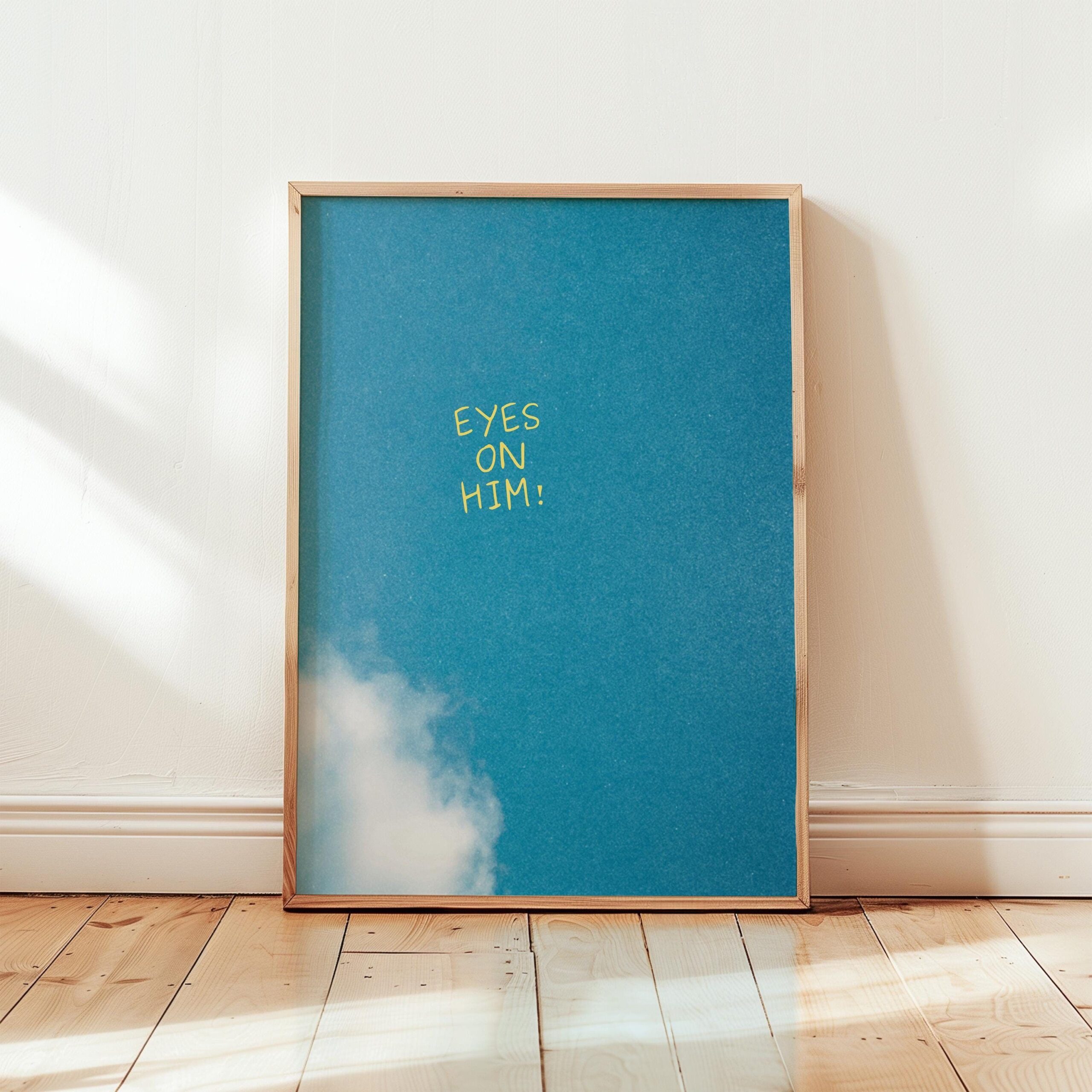 Citation inspirante Art chrétien moderne avec nuage Art de Jésus Décoration de chambre esthétique pour art mural chrétien Art de bureau pour homme Décoration d’appartement