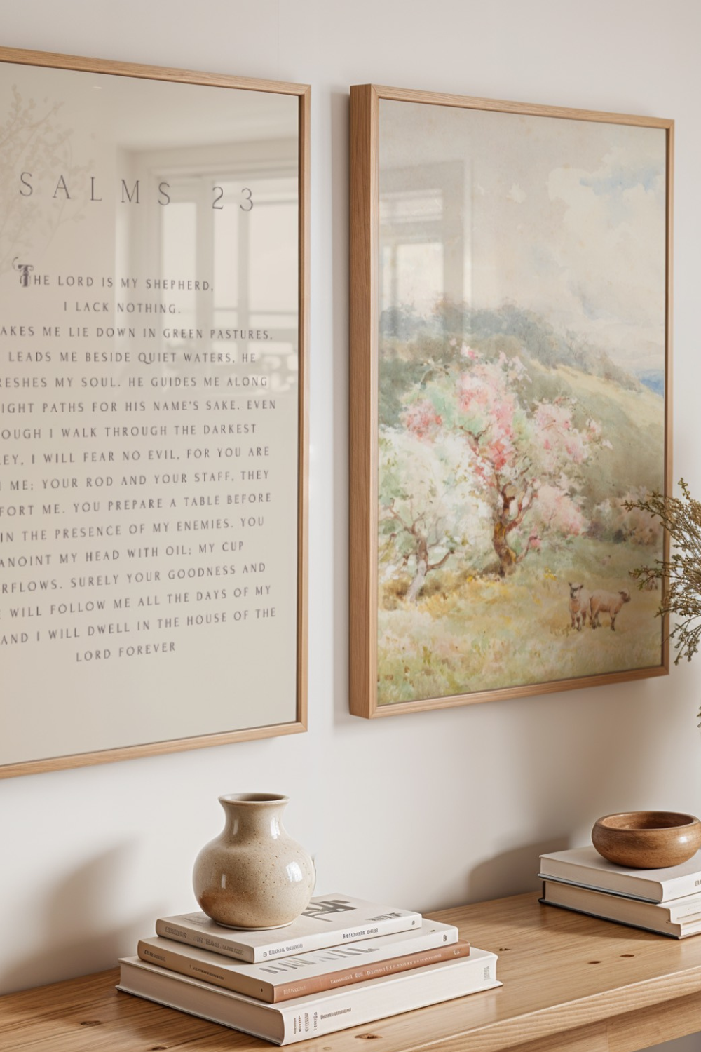 Psalm 23 Wall Hanging Set of 3 The Lord Is My Shepherd Painting Printable Psalms Wall Art Psalm 23