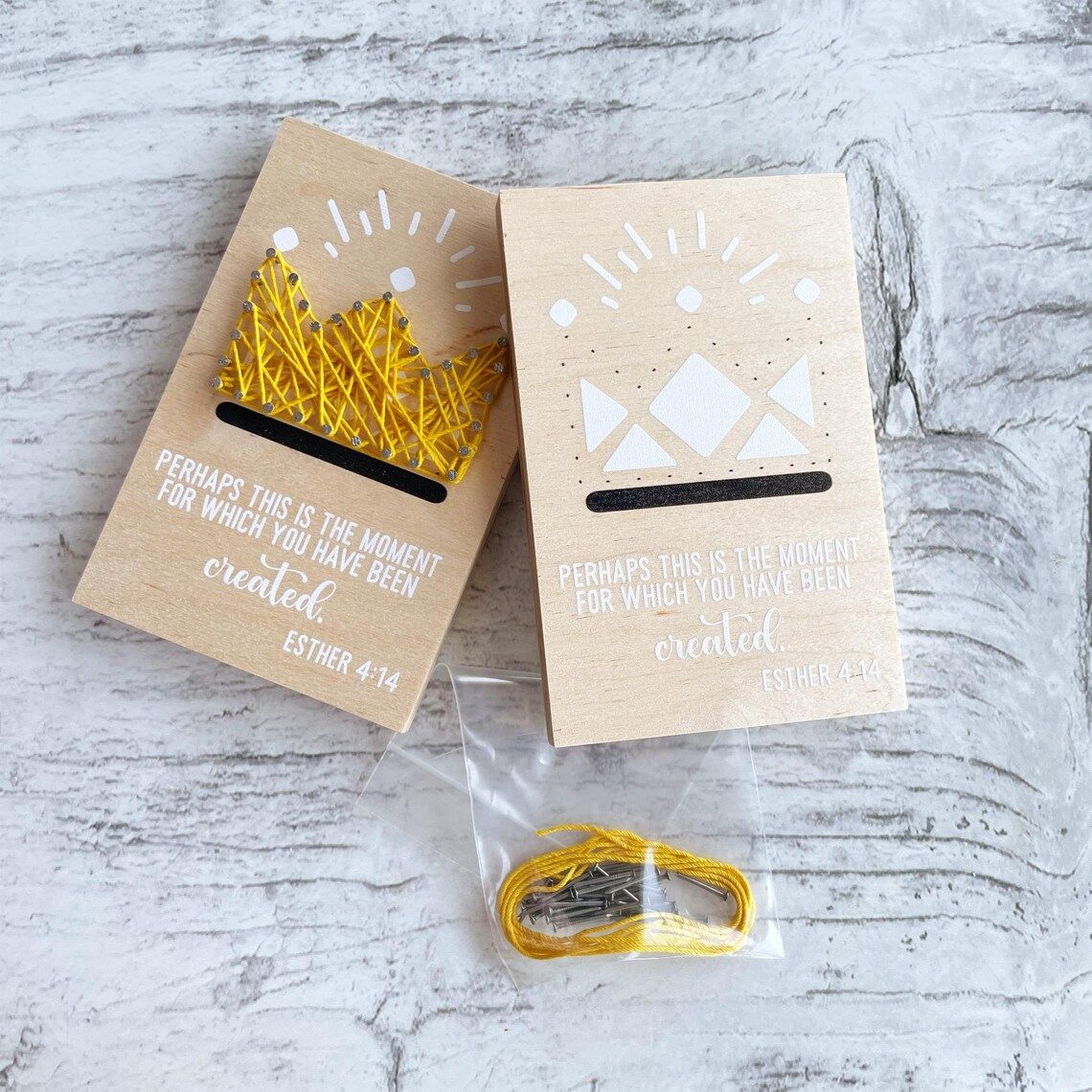 Christian | Youth Group Activity | Craft | Nail String Art Kit | Esther 4:14 Created Crown