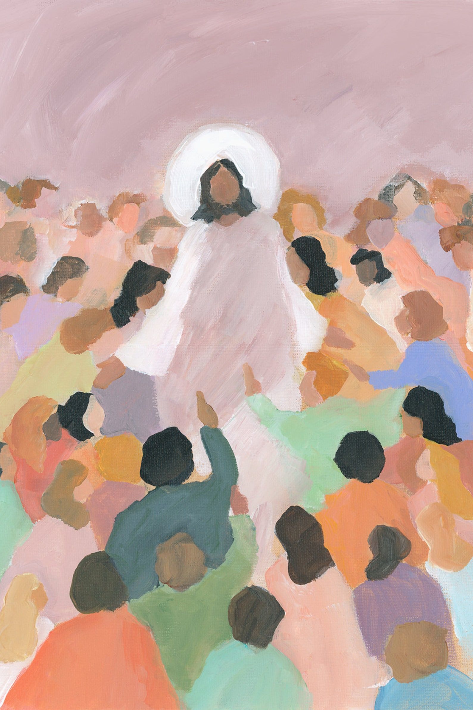 Christian Art Print – People of All Colors Worshiping Jesus (framed or Unframed) – Etsy