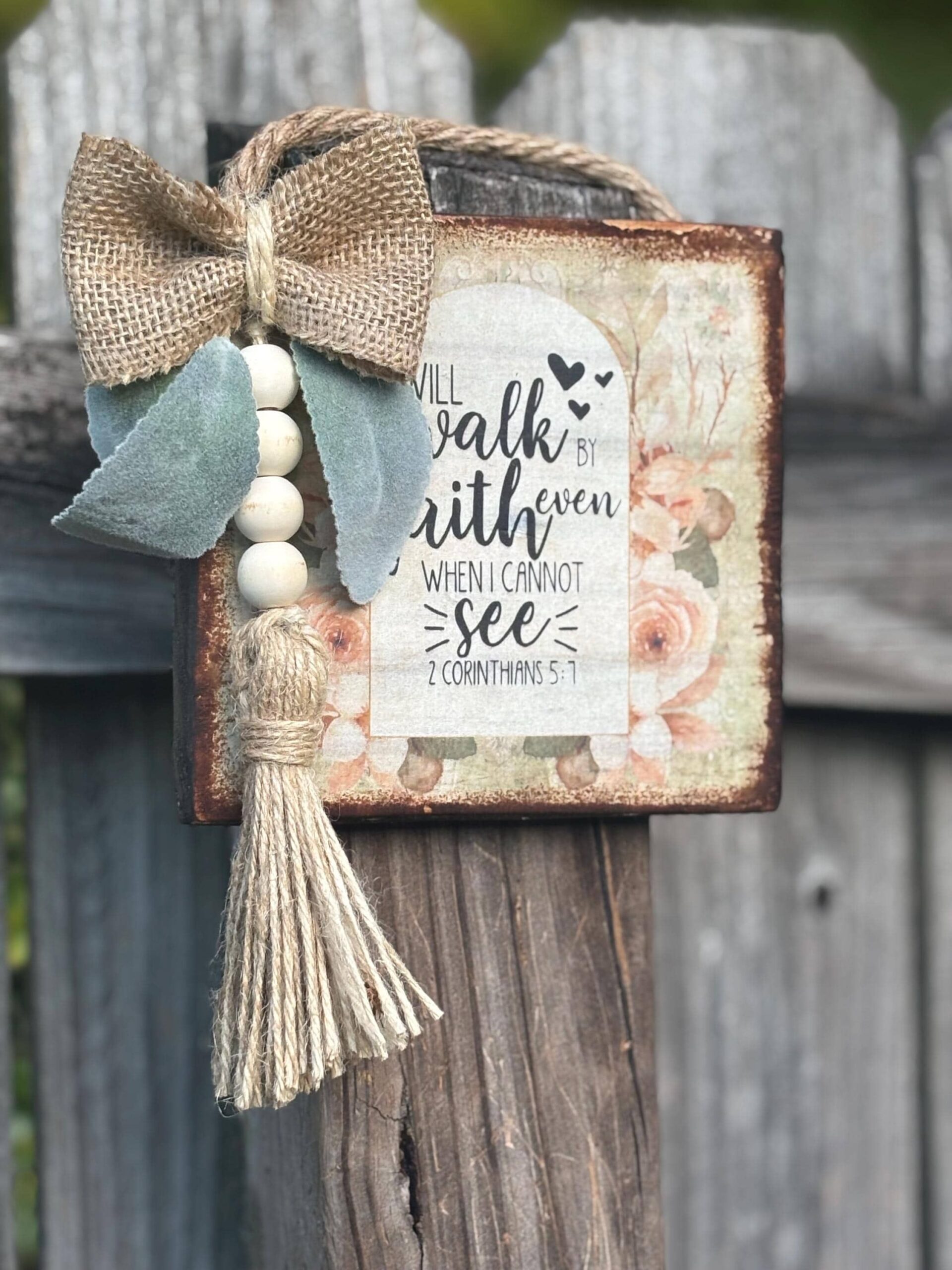 Handmade Christian wooden home decoration gift  hope and strengthening, inspirational, faith, uplifting