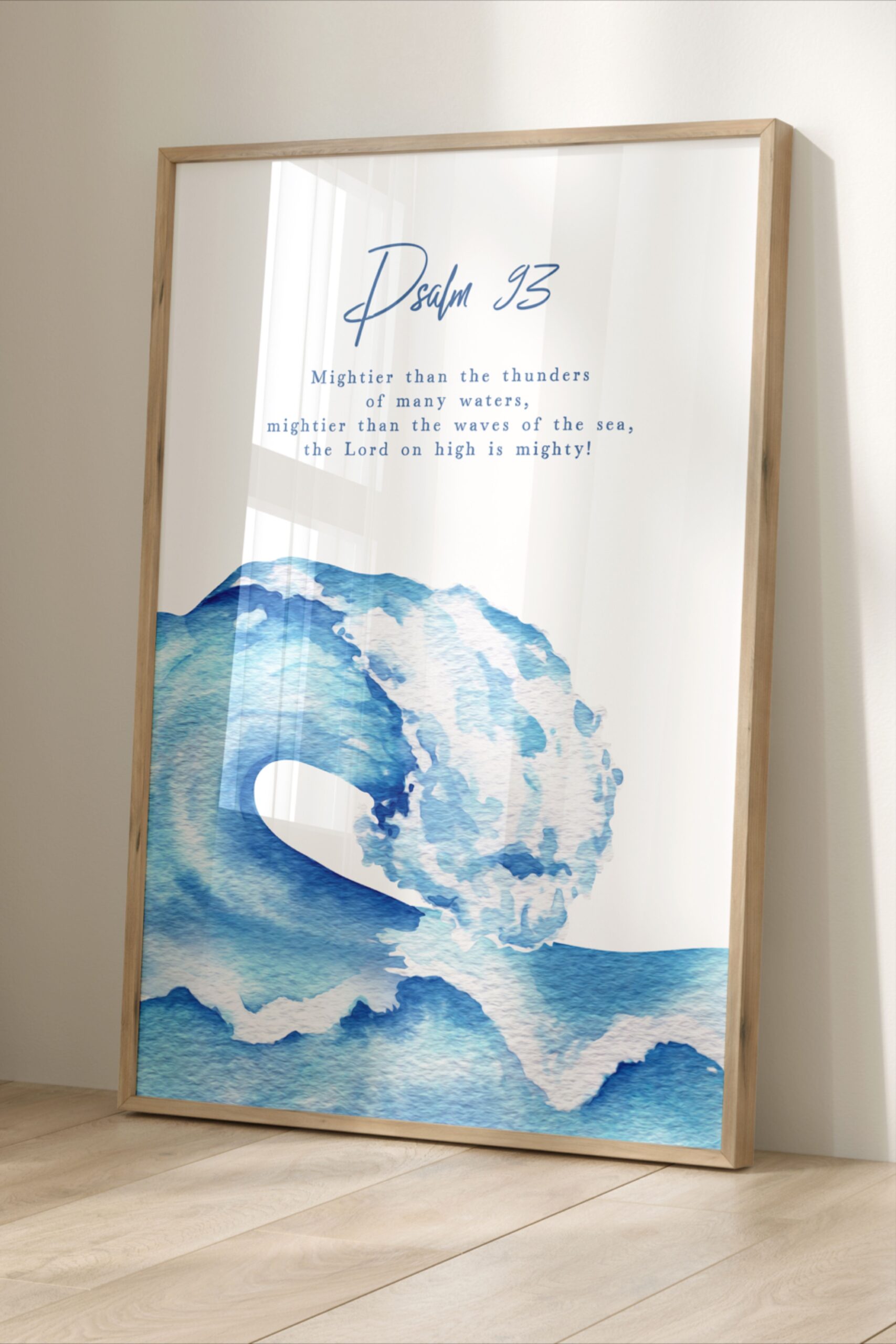 Psalm 93,Mightier Than The Waves | biblical art,christian artwork,biblical wall art, psalm wall art