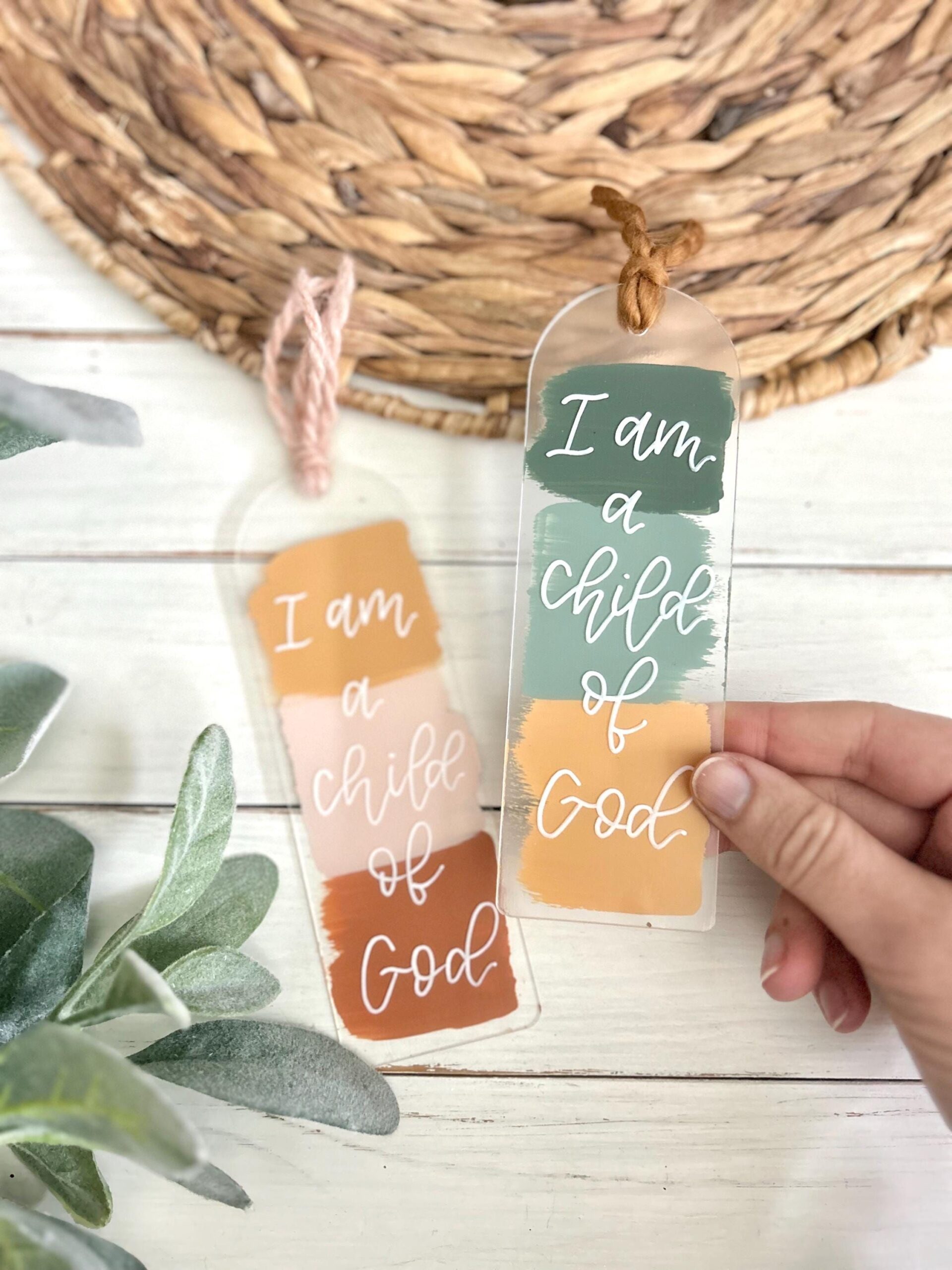 I Am A Child Of God Bookmark – acrylic bookmark – handpainted – boho