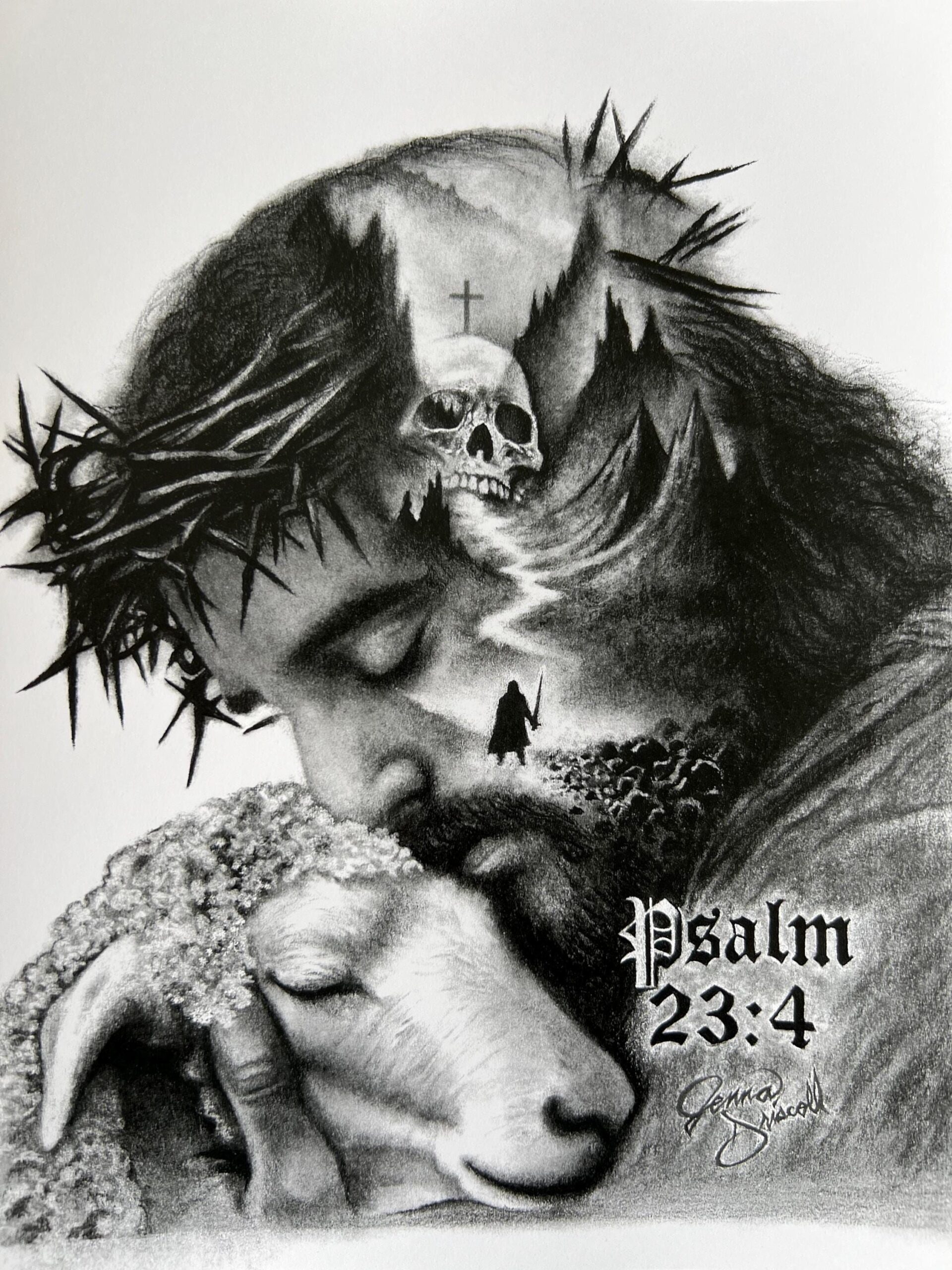 Psalm 23:4 Drawing