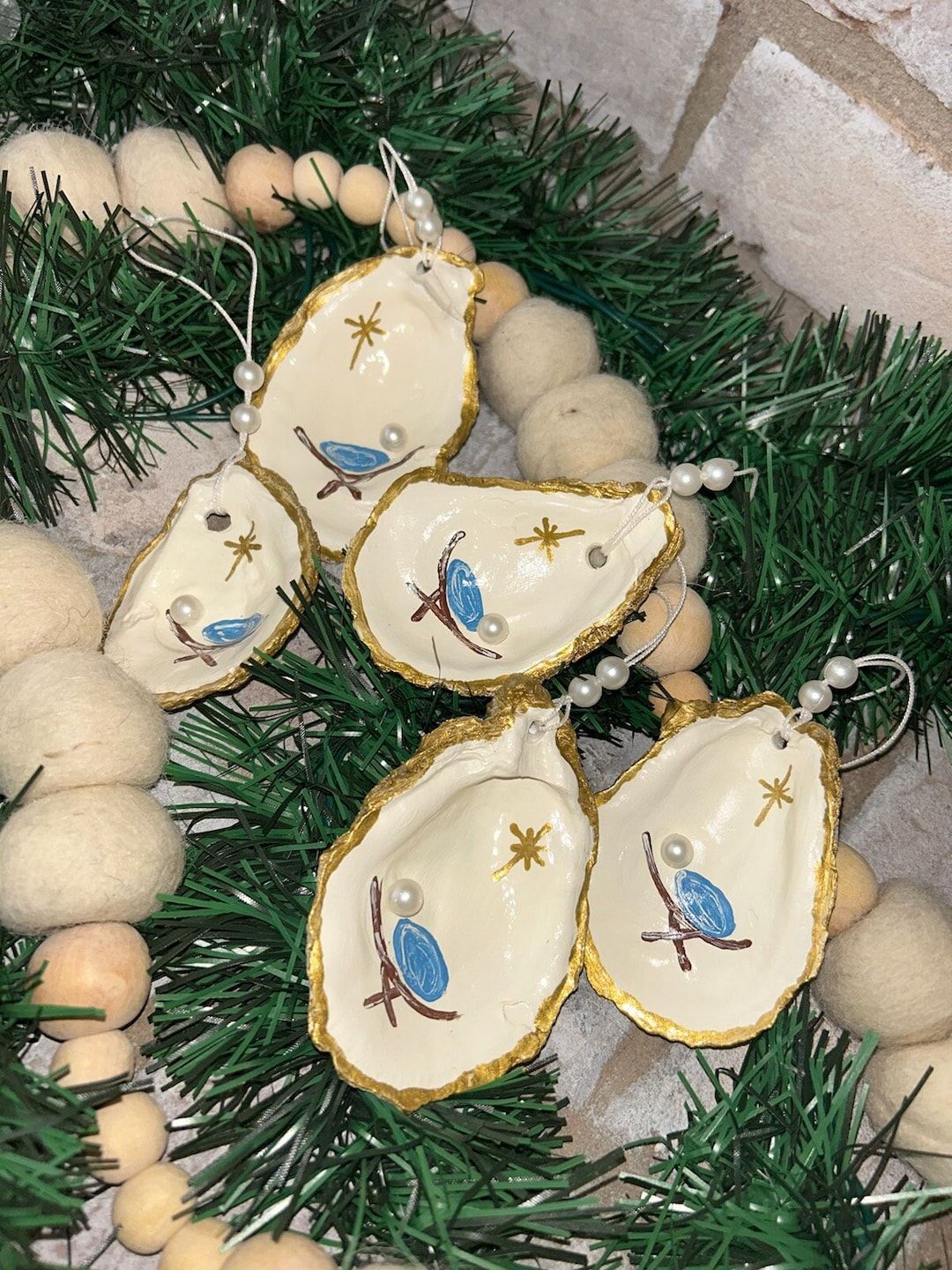 Baby Jesus Ornament-hand Painted Oyster Shell – Etsy