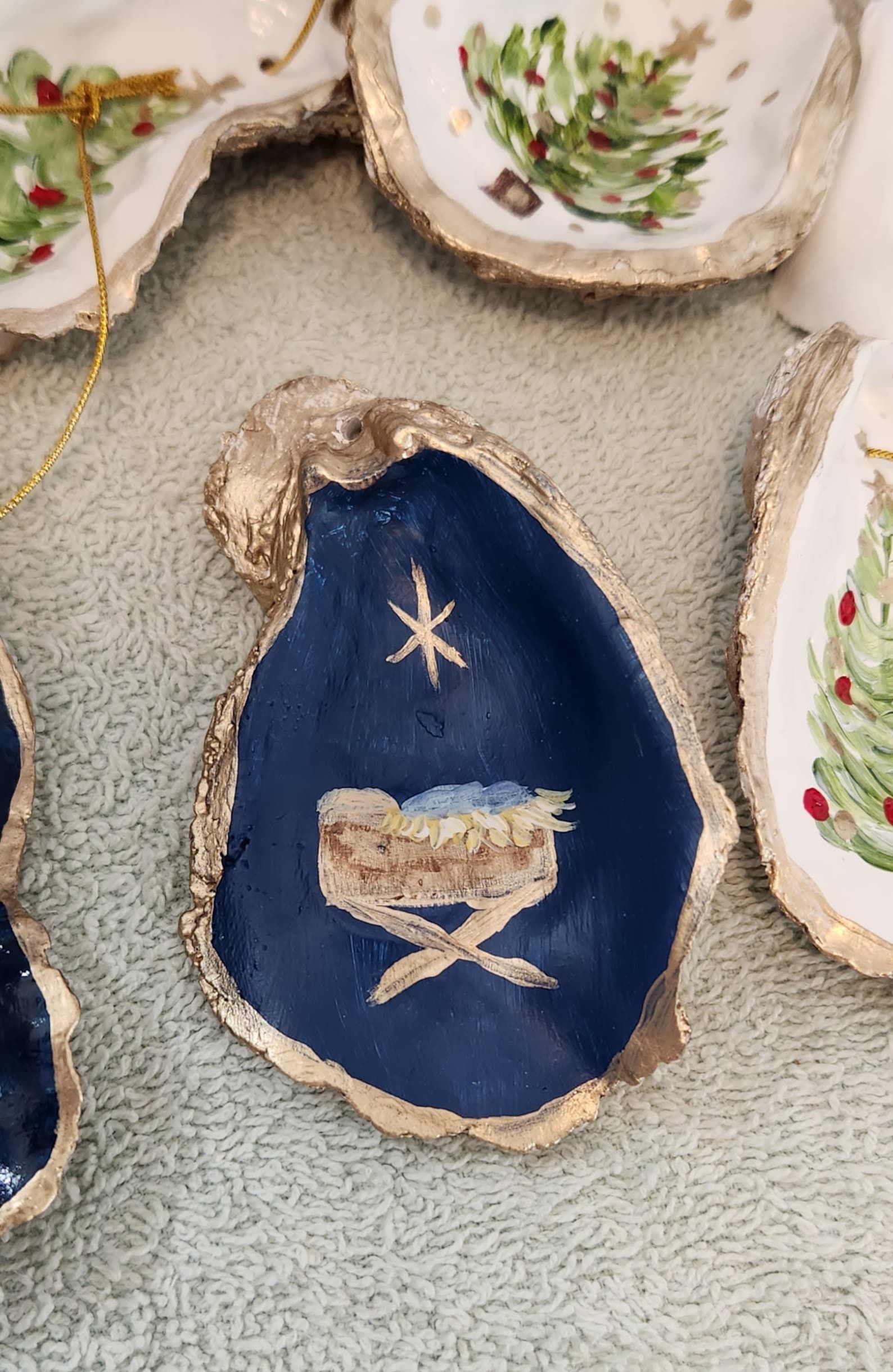 Oyster Shell Manger Painted Nativity Scene Jesus – Etsy