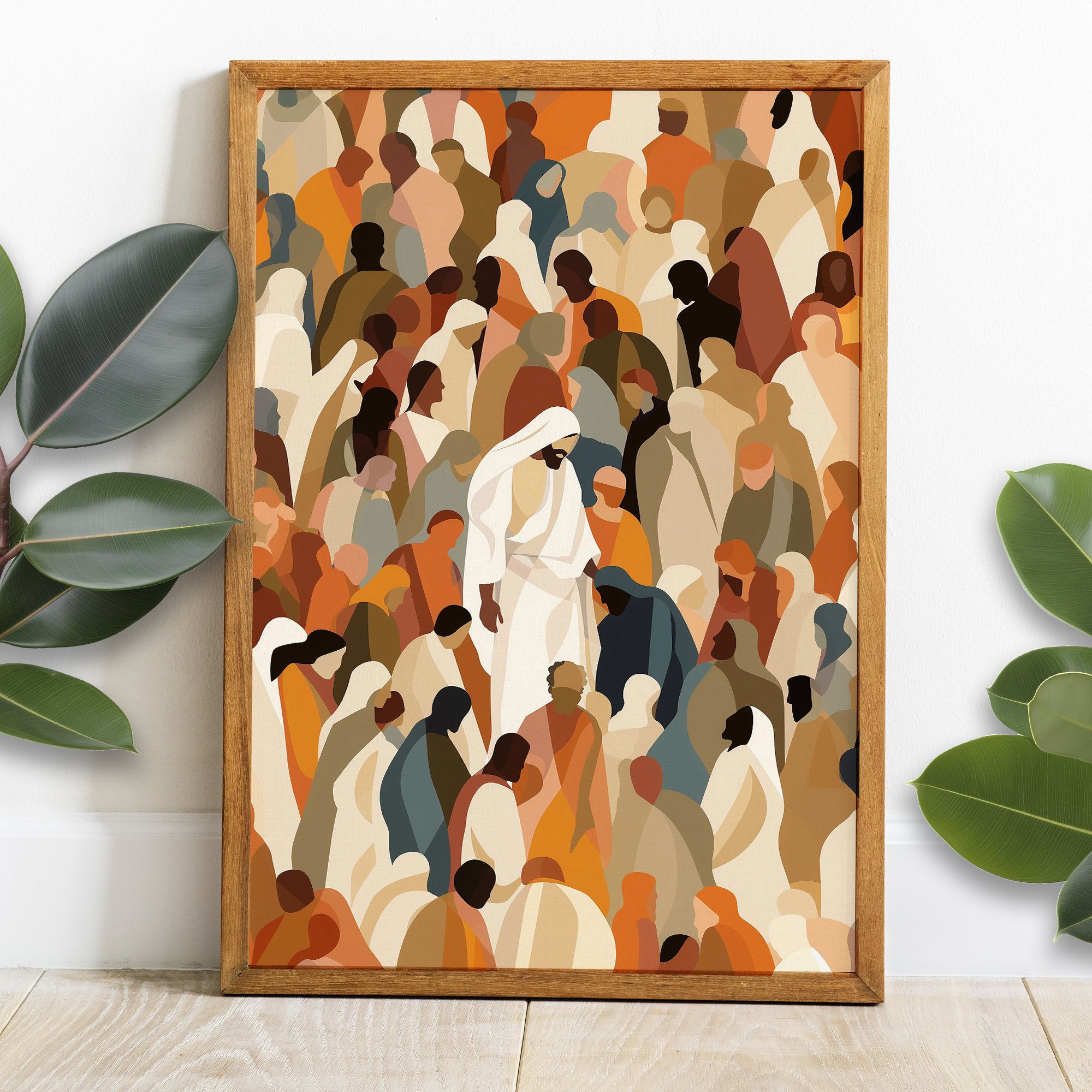 Jesus Feeds the 5000 abstract boho art, Bible verse, Jesus Art, Bible Art, WALL Art, digital download