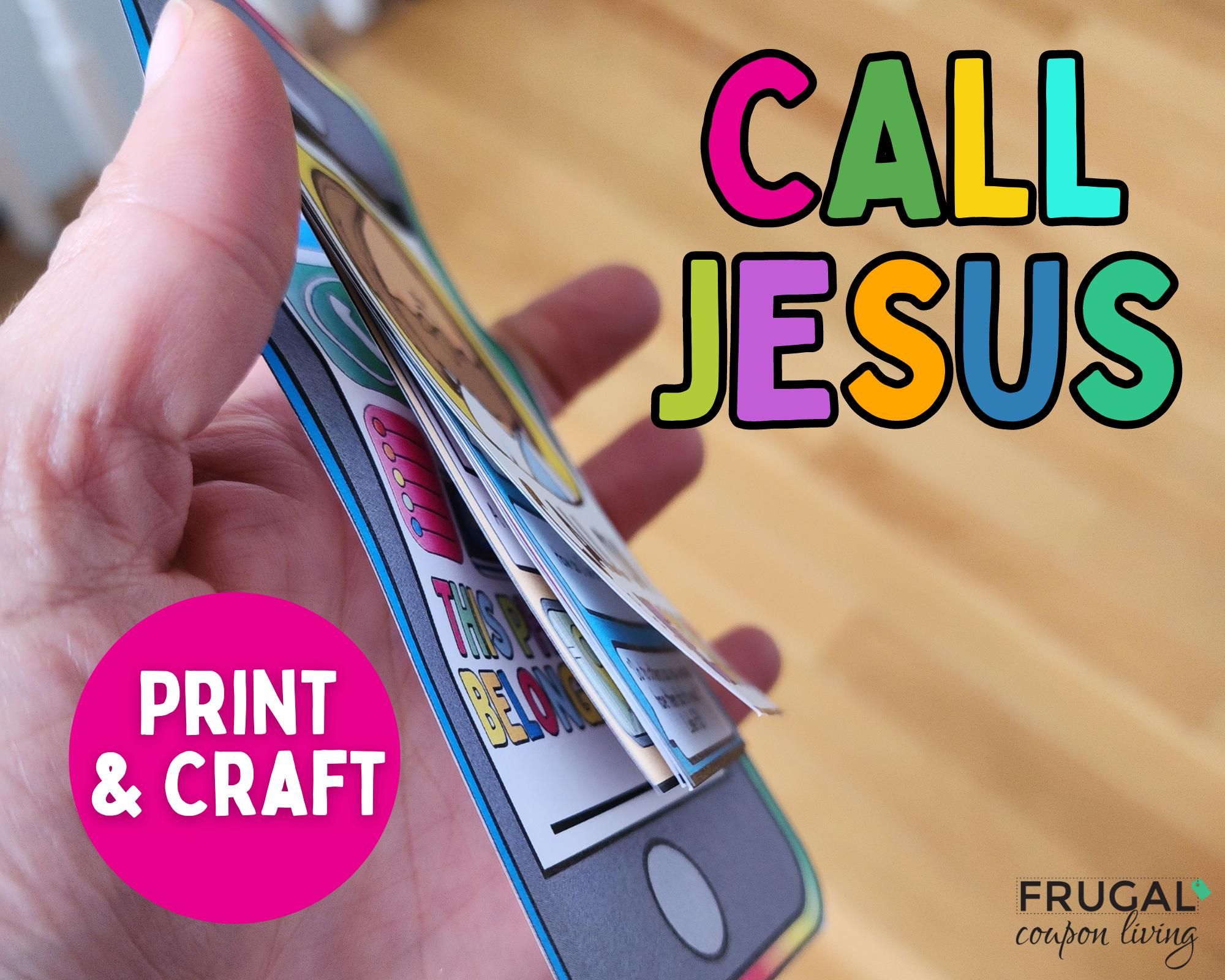 Call on Jesus Cellphone Craft Printable, Talking to Jesus Cell Phone Template Christian Flip Phone, Talk to God Kids Sunday School Activity