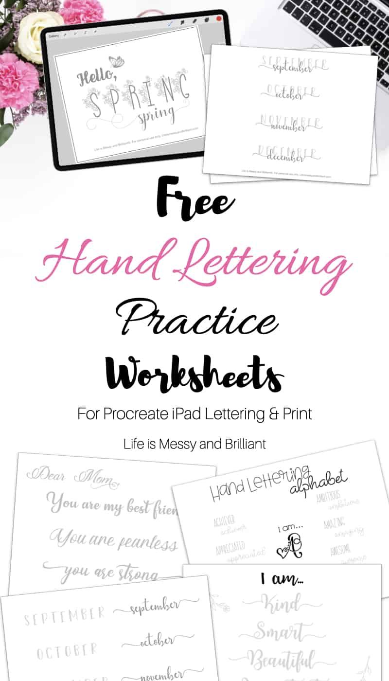 FREE Hand Lettering Practice Worksheets