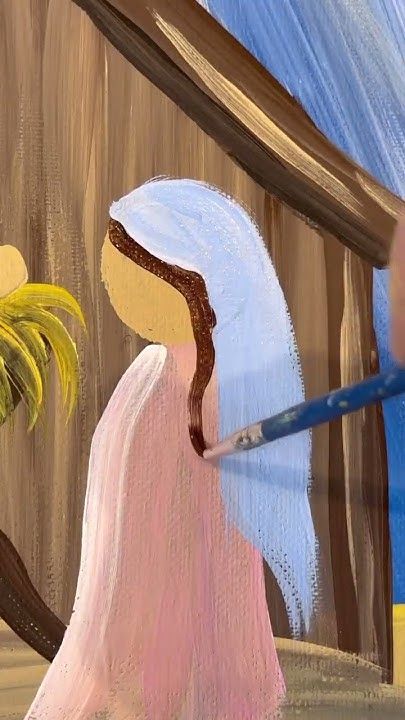 Nativity painting idea for beginners! 🎨✨ #easypainting #nativityscene #beginner #acrylicpainting