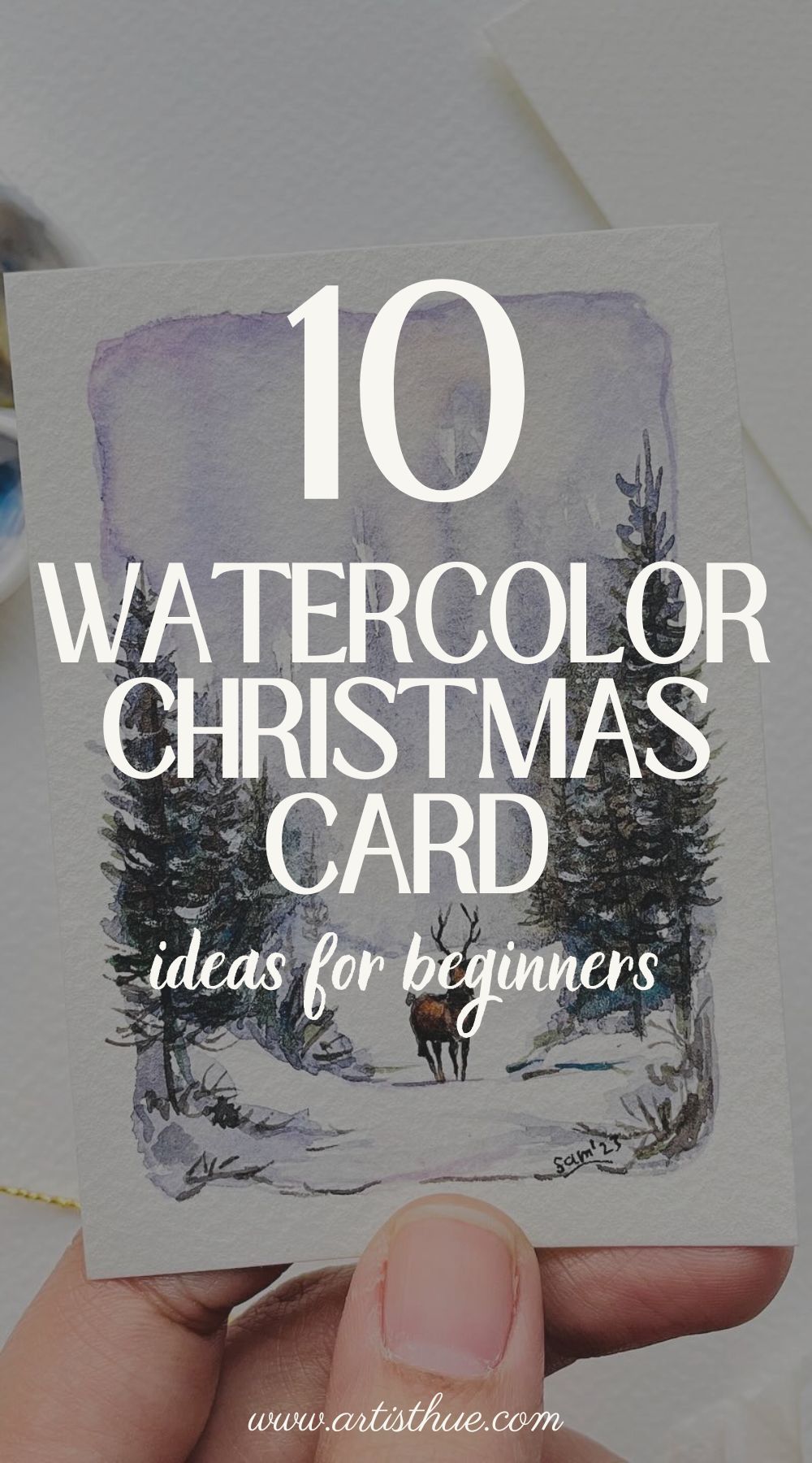 10+ Cute & Simple Christmas Card Ideas for Beginners in Watercolor