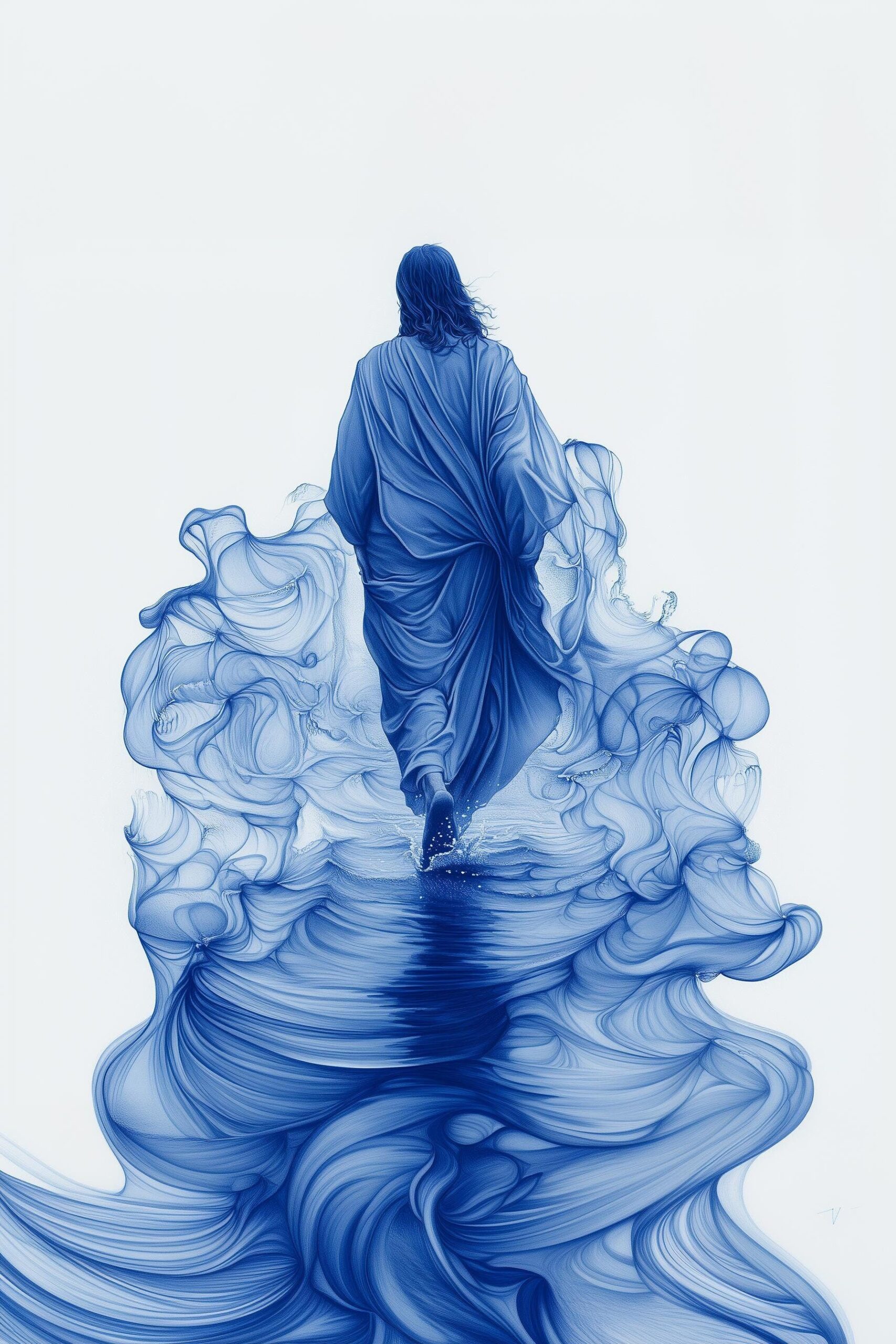 Jésus marchant sur l’eau | Téléchargement numérique | Art mural verset biblique | Cadeau tendance | Décoration d’intérieur de salon | Toile encadrée | Impression chrétienne