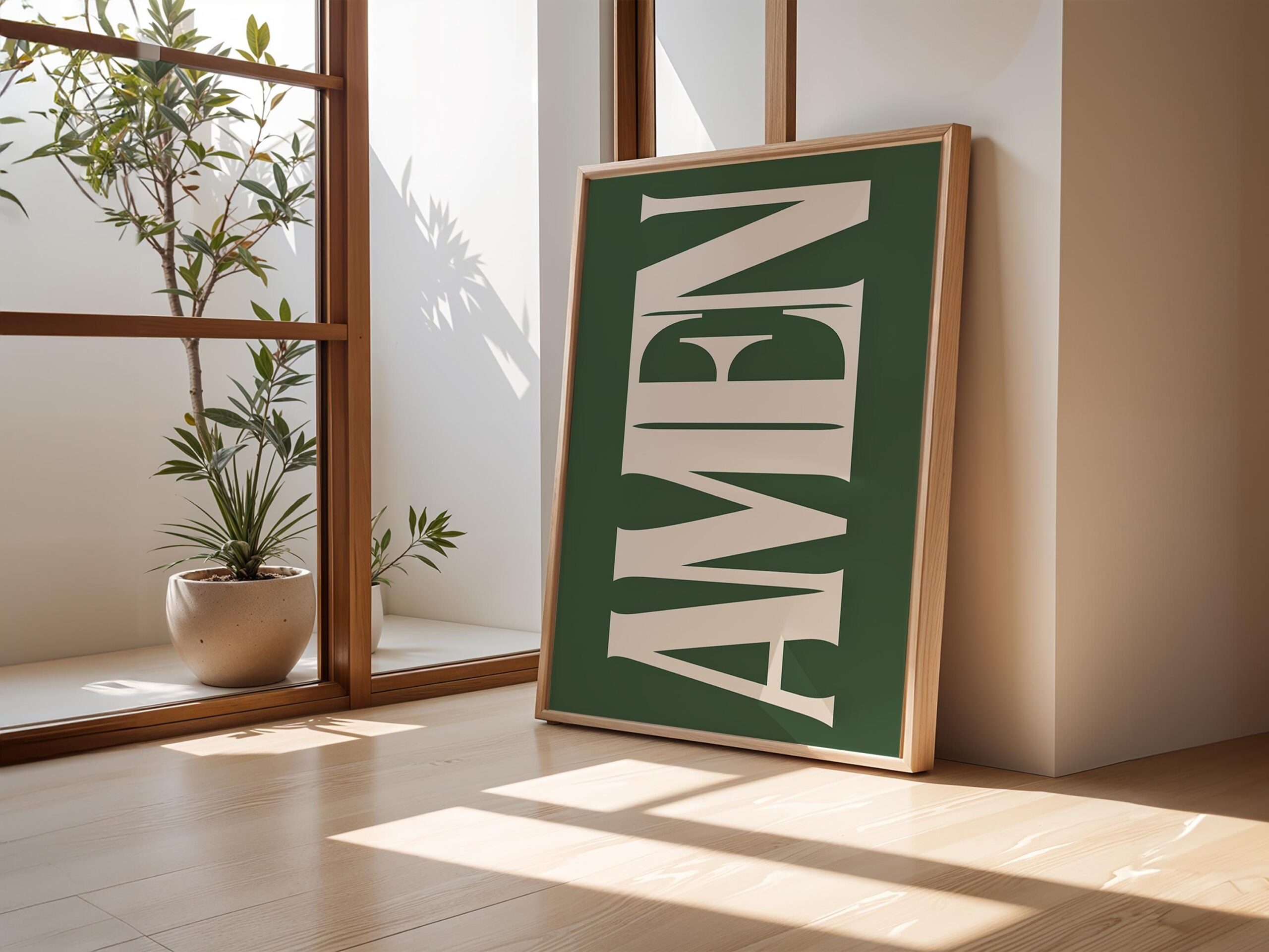 3 Styles AMEN Christian Wall Art Printable – Digital Download Scripture Decor, Christian Wall Art Prompts, Religious Printable Art