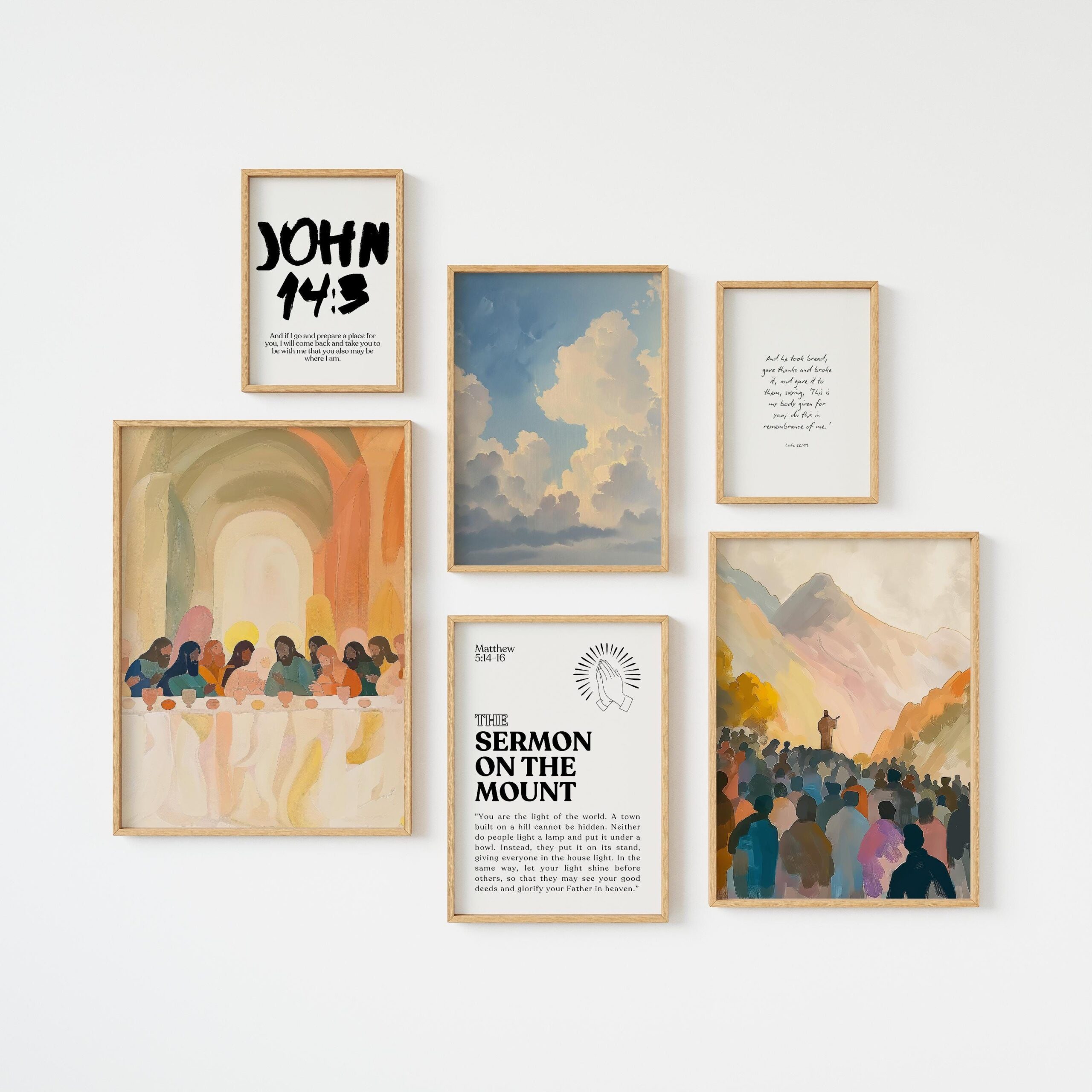 Impressions téléchargeables d’art mural à suspendre avec art mural chrétien, décoration de chambre esthétique pour vers de la Bible, art mural, décoration d’appartement