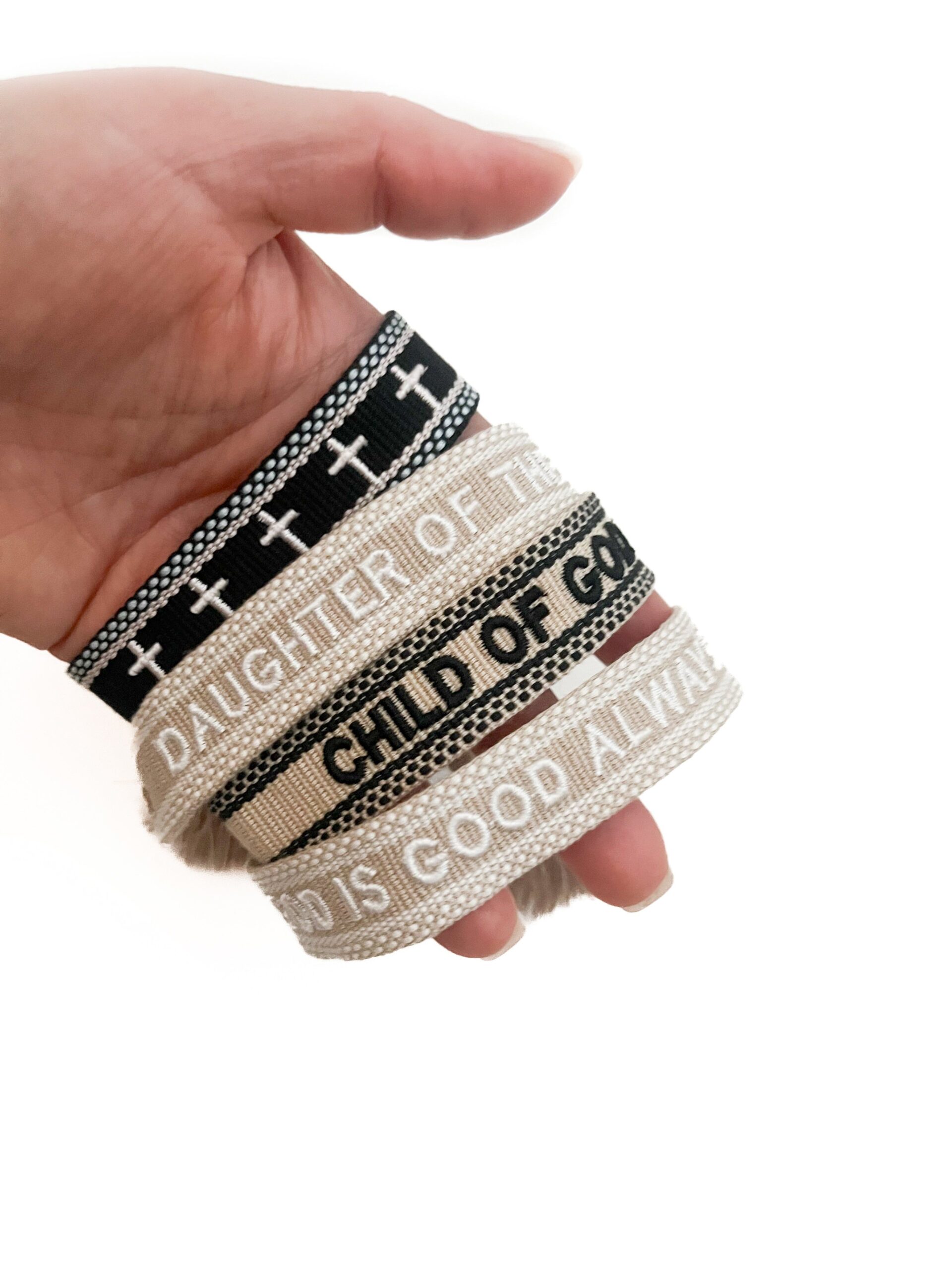 Words of God Woven Bracelets – Crosses
