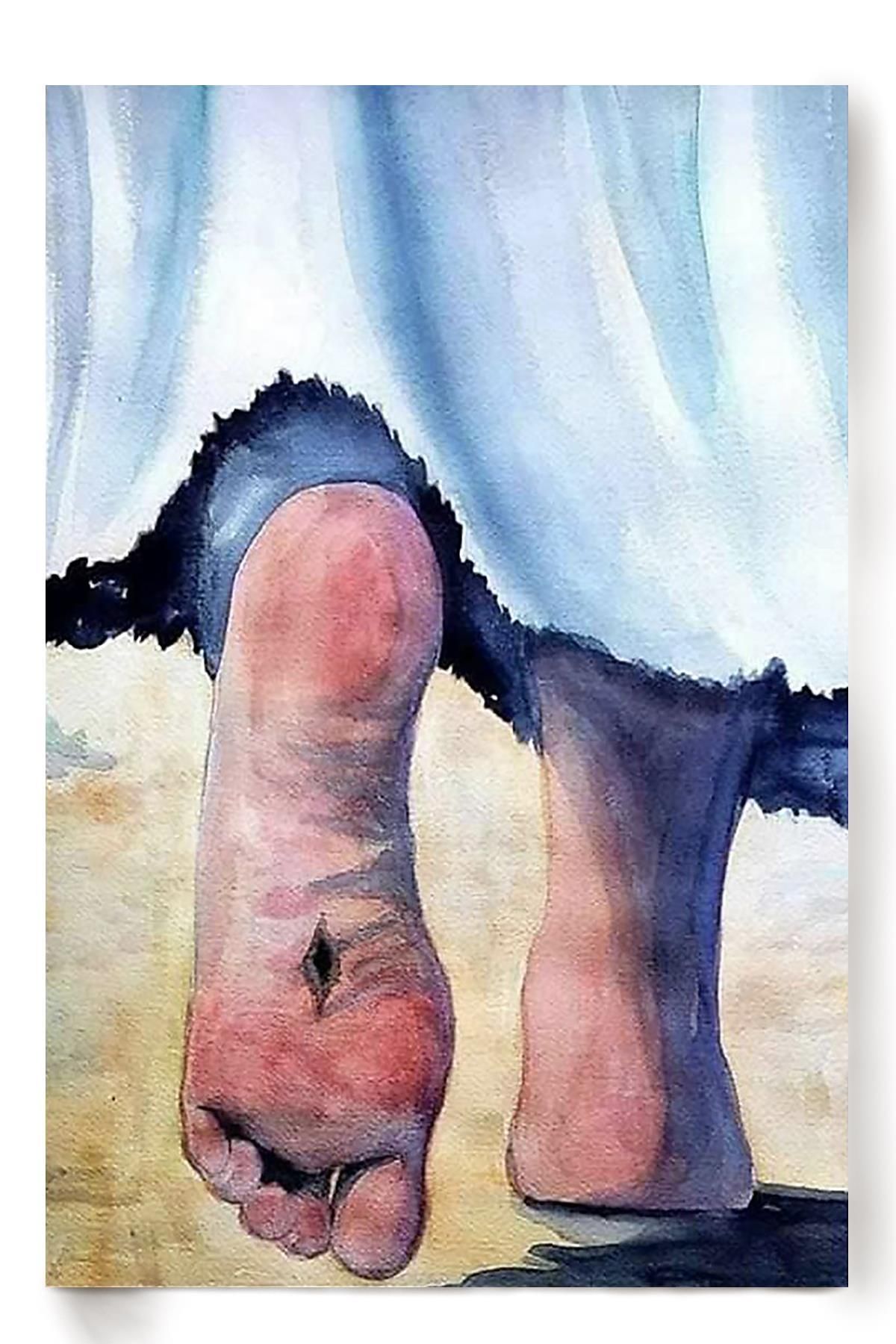 Pain Of Jesus Feet Christian Wall Art Gift For Christmas Decor Son Of God Poster