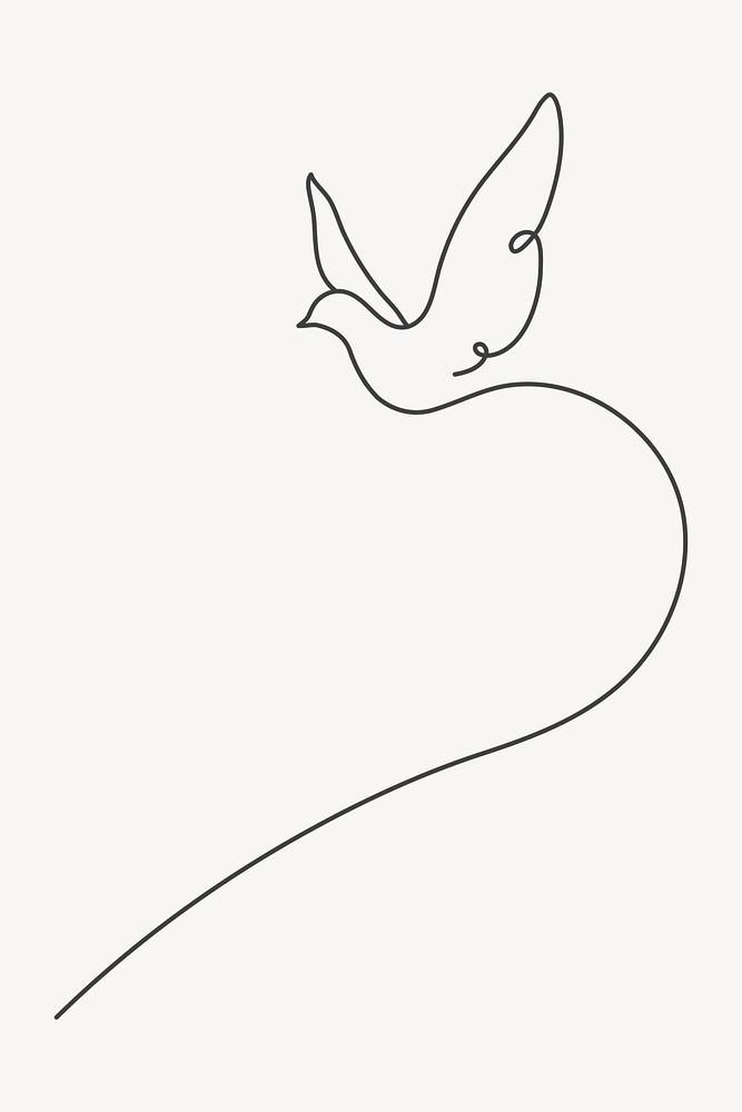 Download premium image of Dove minimal line art illustration about peace dove, line art bird, animal, aesthetic, and bird 8327015
