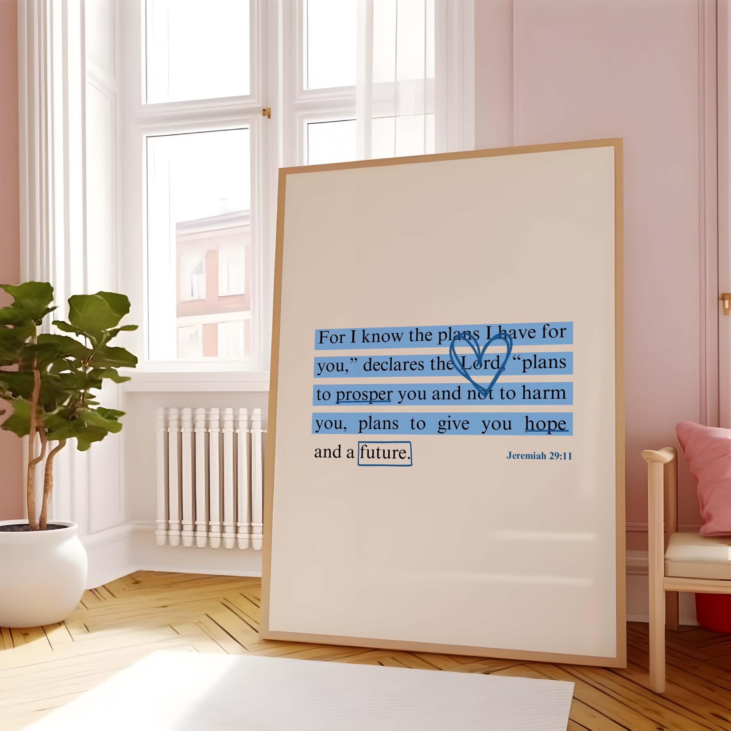 Christian gifts, blue wall art, christian art, christian wall art, christian prints, bible verse wall art, scripture wall art, digital print