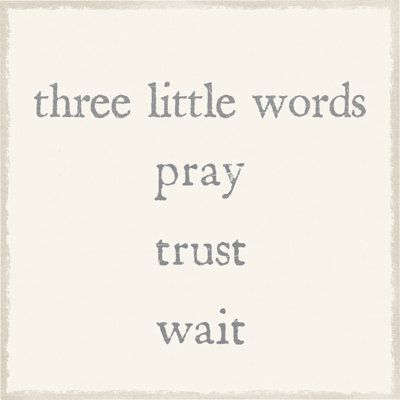 Sixtrees USA Ltd. Three Little Words Pray Trust Wait -Box Sign Brown 6.0 x 6.0 x 1.5 in, Solid Wood | Wayfair Canada