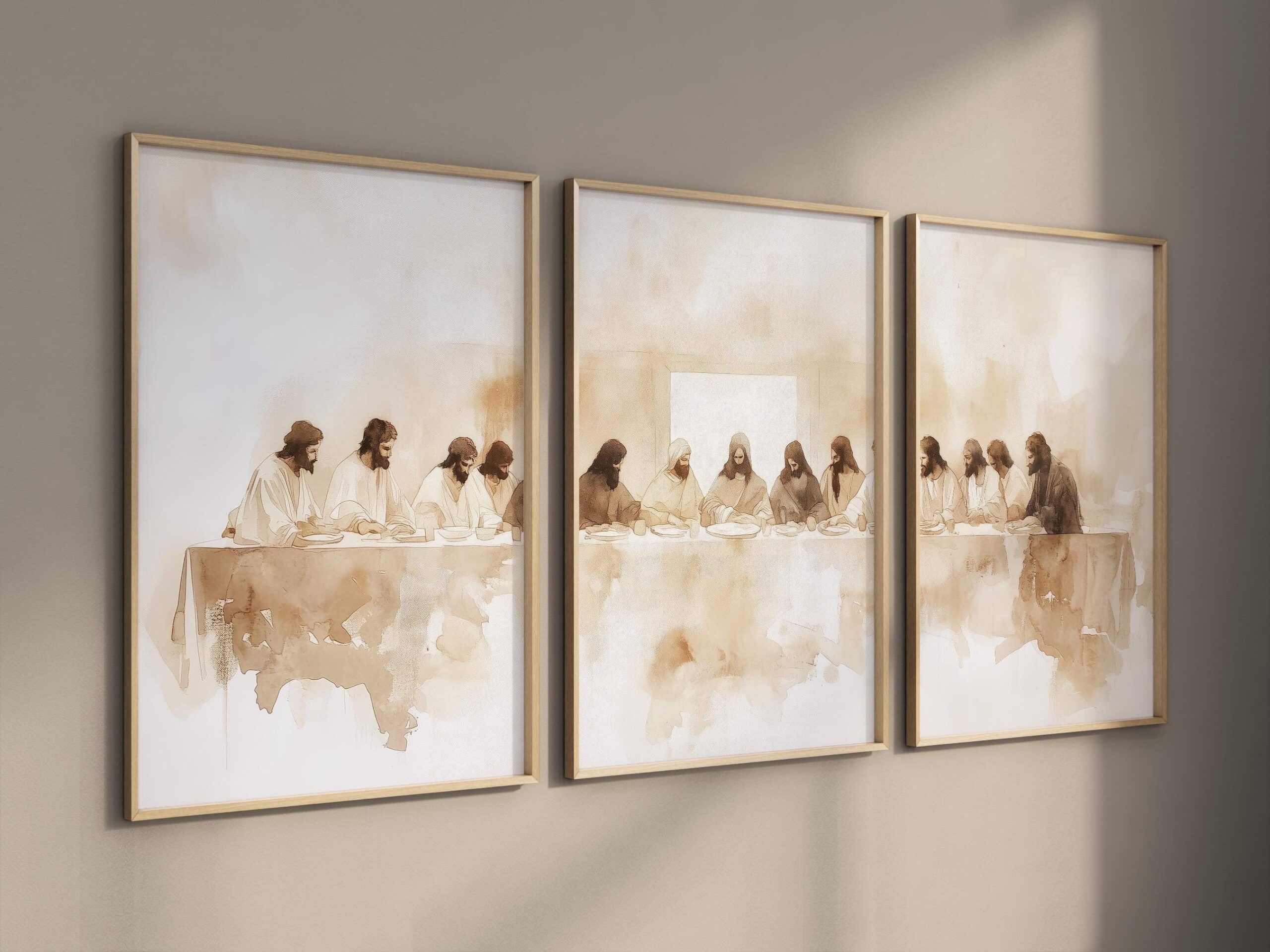 Buy Lakelzdecor the Last Supper, Jesus Set of 3, Leonardo Da Vinci Parable LDS Home Decor, Bible Renaissance Wall Art, Christian Faith Shepherd Online in India – Etsy