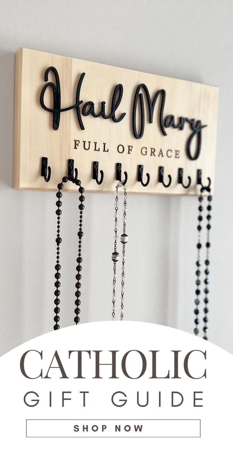 Hail Mary Family Rosary Hanger Wall Catholic Birthday Gift Her Religious Gift Catholic Home Decor Rosary Holder Wall Mount Godparent Gift – Etsy