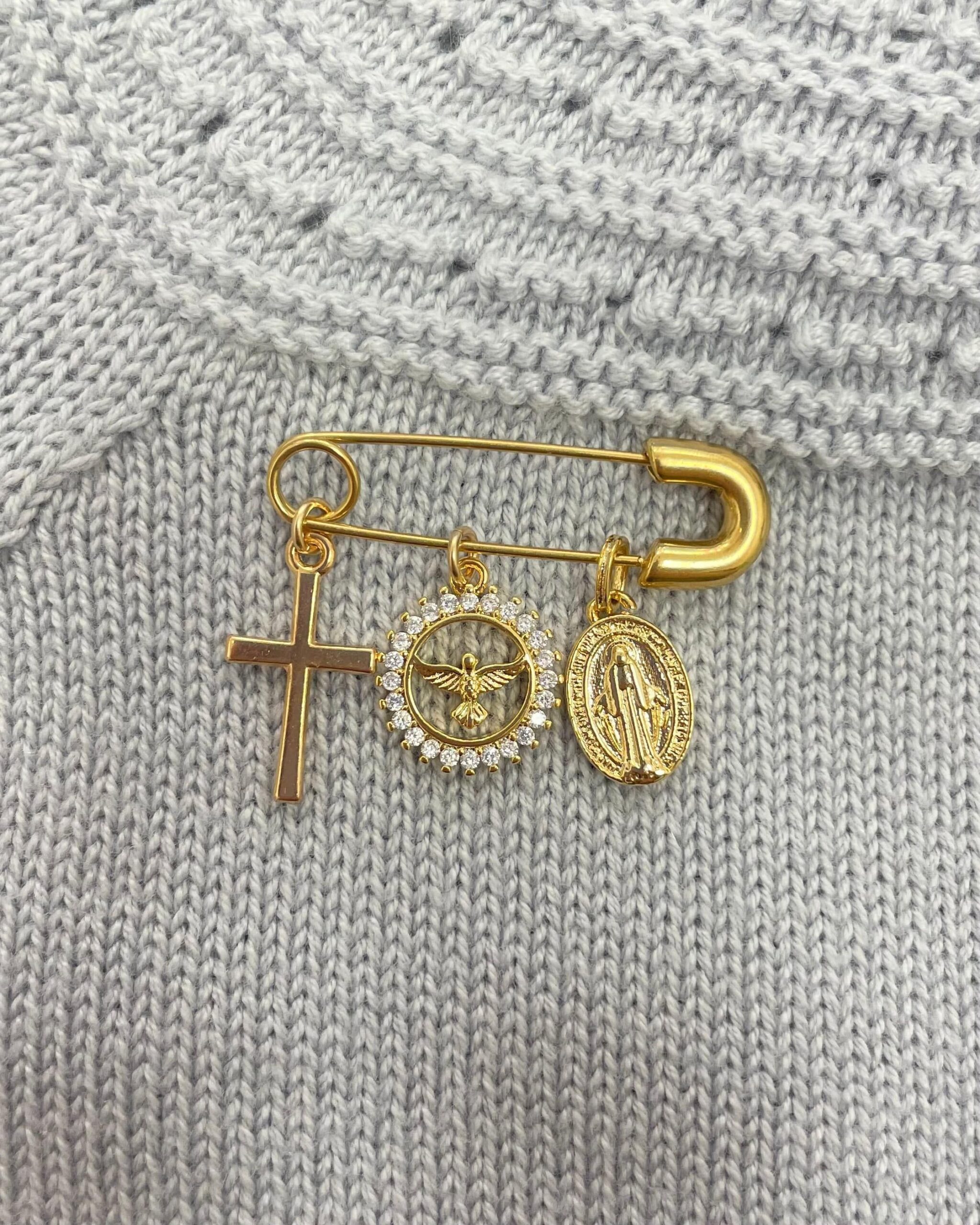 Cruz, Paloma y Virgen Milagrosa Alfiler