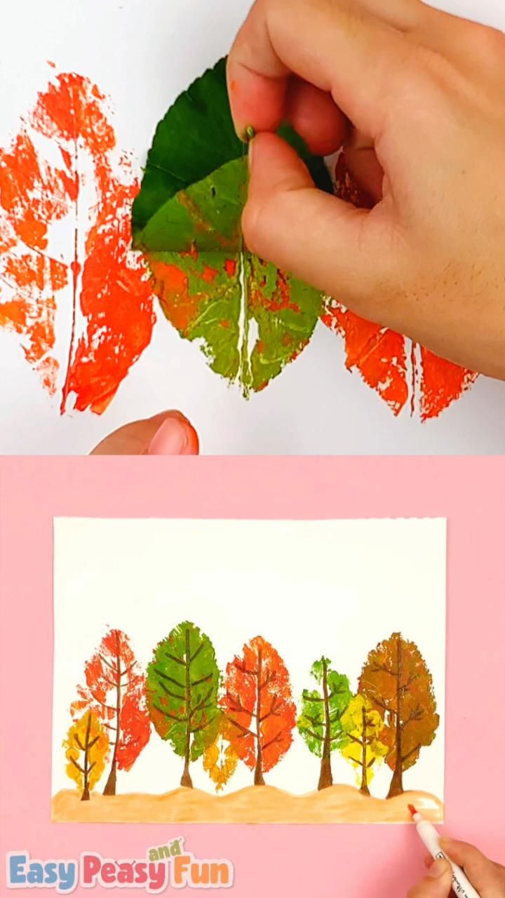 Easy Leaf Printing Art for Kids