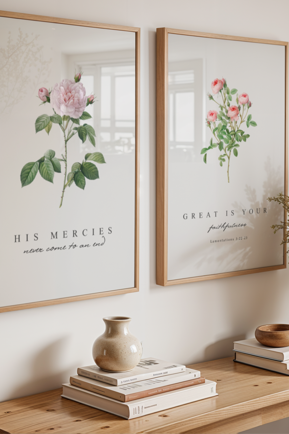 His Mercies Are New Every Morning Wall Art Digital Lamentations 3 Print Christian Floral Wall Art