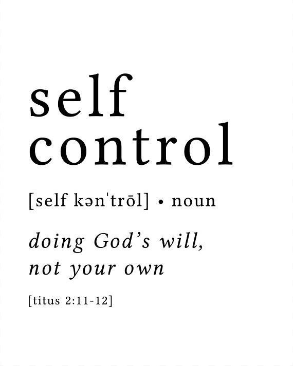 Self Control Print / Definition Print / Fruit of the Spirit / Fruits of the Spirit / Bible Ve…