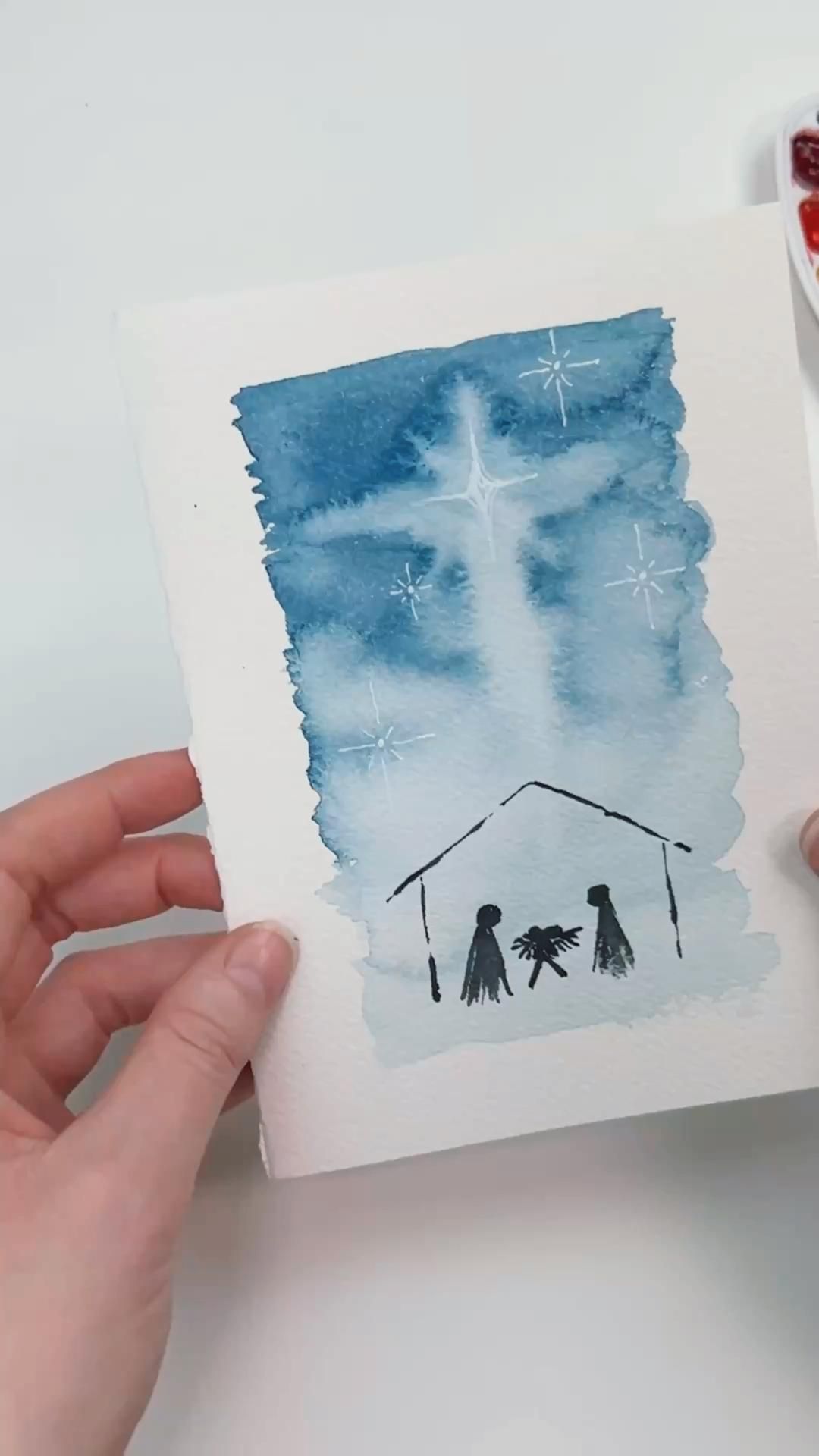 Learn to paint this simple nativity scene!